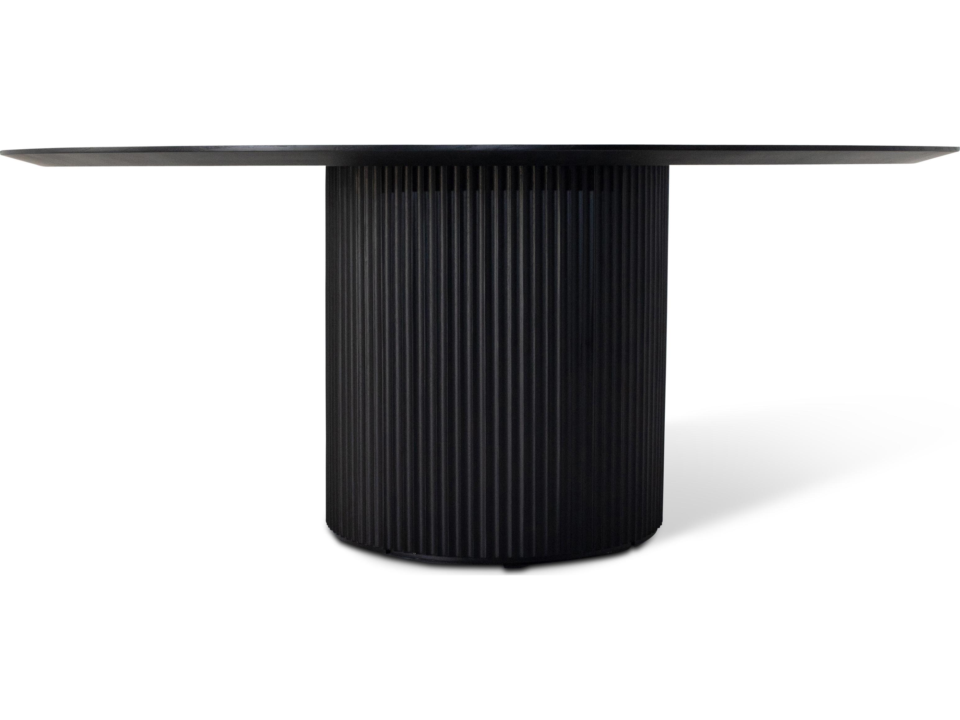 Urbia Modern Brazilian Atenas Round Wood Ebano Dining Table