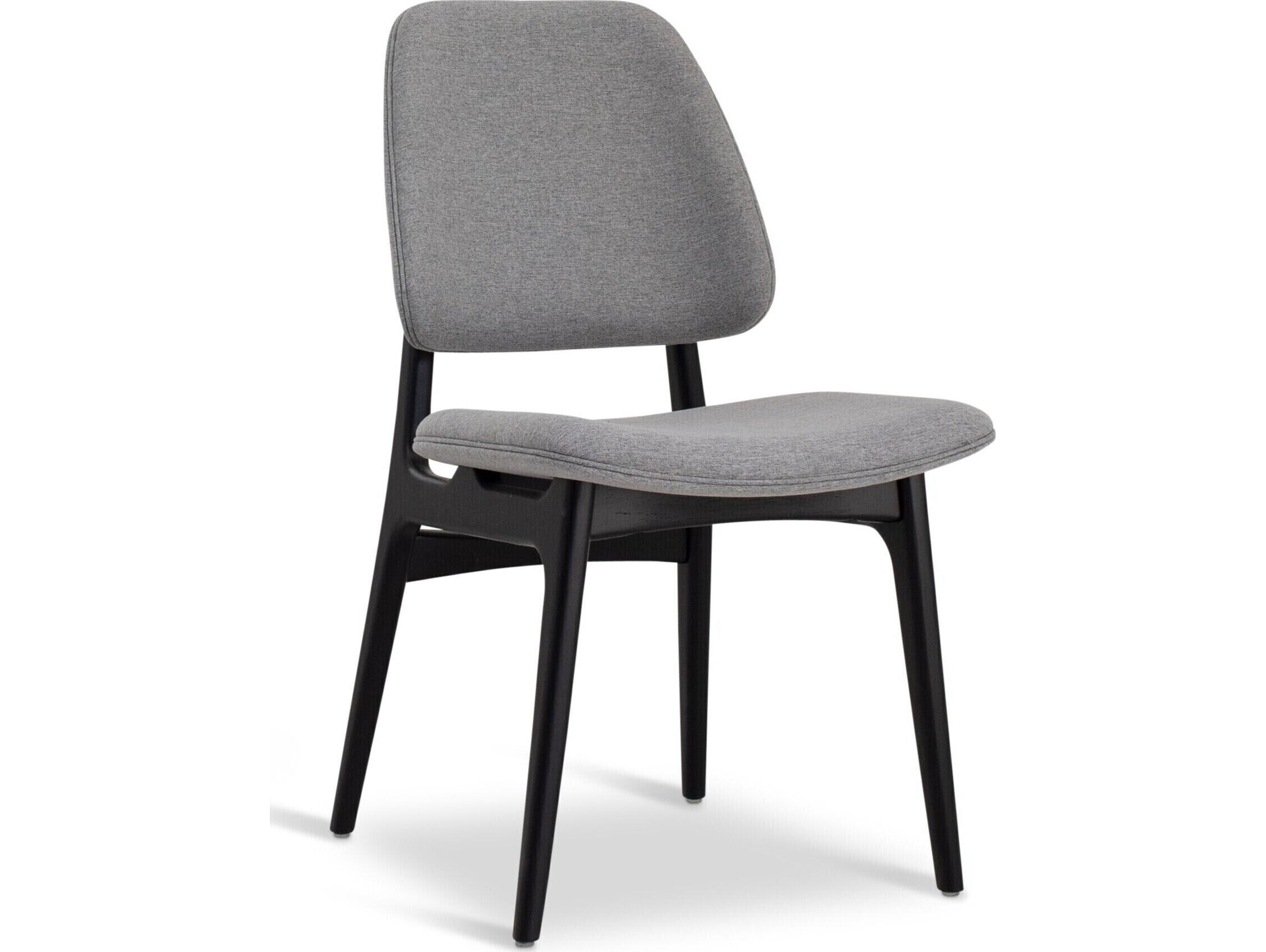 Urbia Modern Brazilian Ariel Side Chair Essence Grey Upholstery Ebano Frame