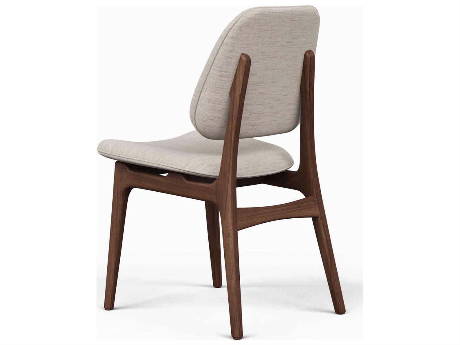 Urbia Modern Brazilian Ariel Side Chair Medley Ivory Upholstery Nogal Frame