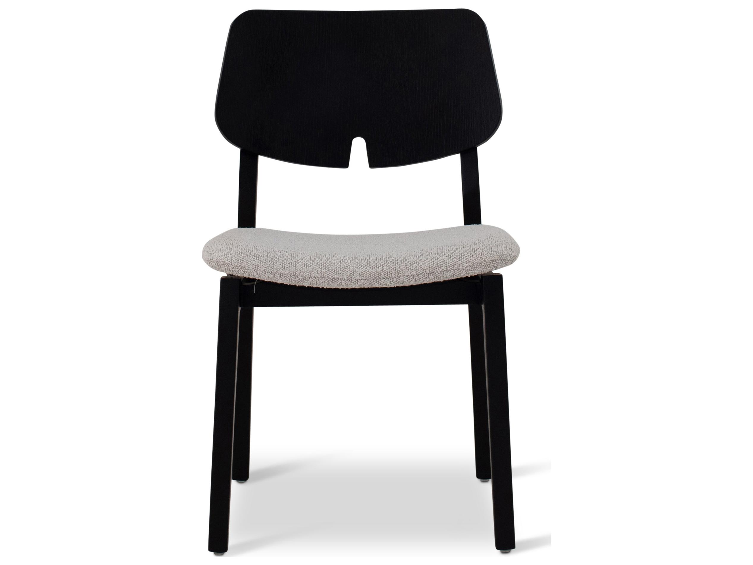 Urbia Modern Brazilian Beth Side Chair Boucle Crafted Glaze Seat Ebano Frame