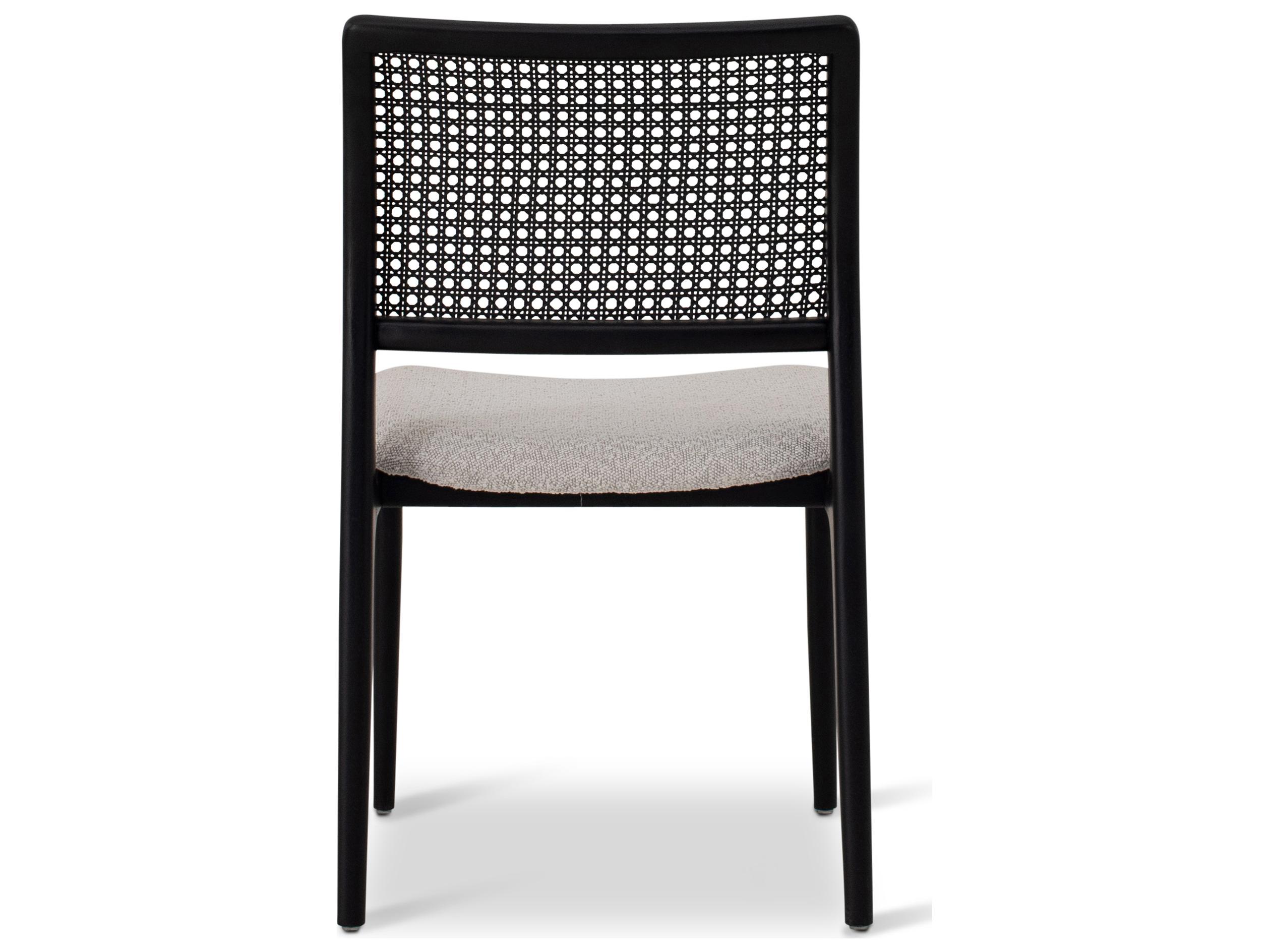 Urbia Modern Brazilian Charlotte Cane Side Chair Boucle Crafted Glaze Seat Ebano Frame Ebano Cane Webbing