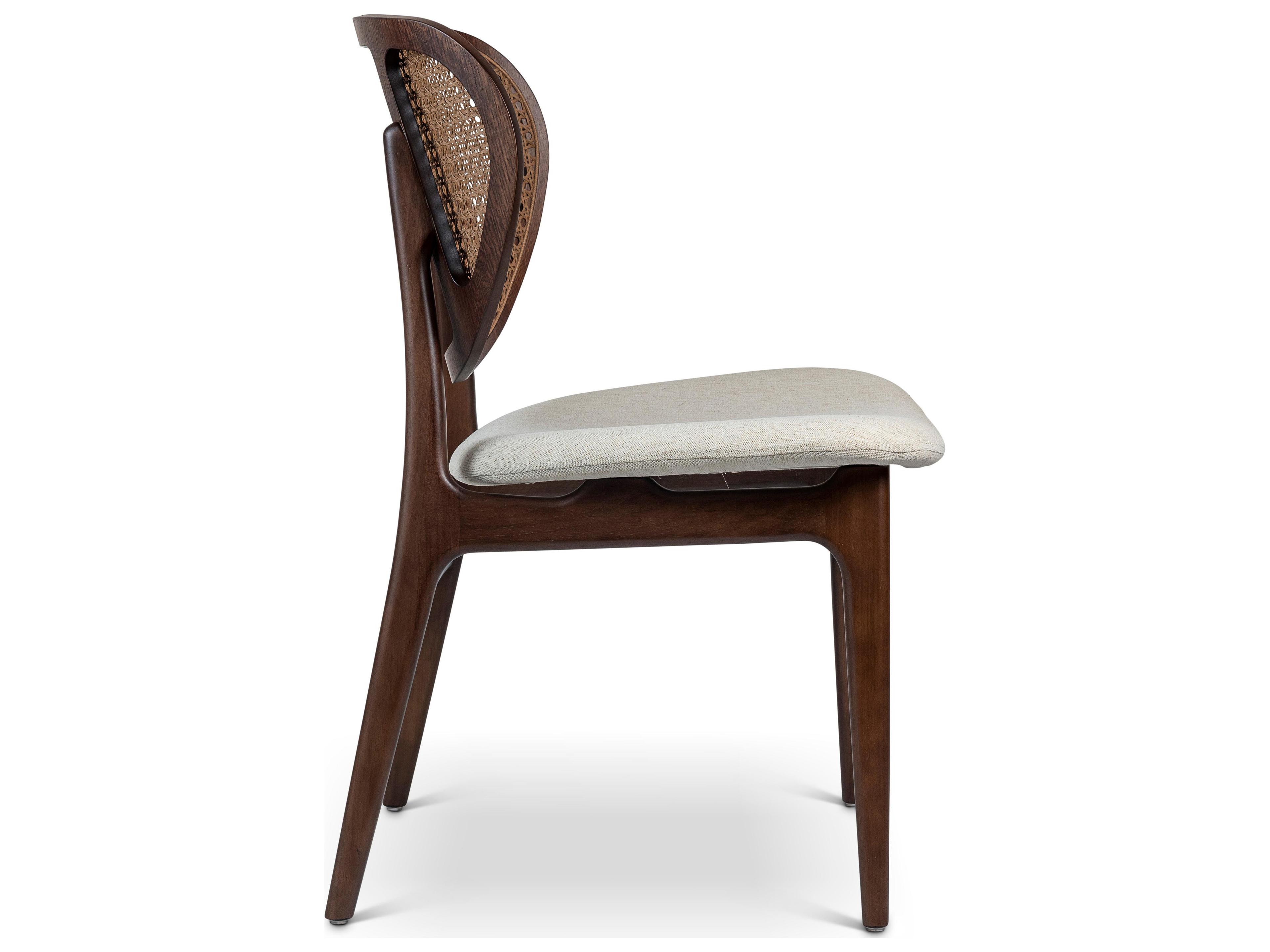Urbia Modern Brazilian Joelma Cane Side Chair Medley Ivory Seat Nogal Frame Nogal Cane Webbing