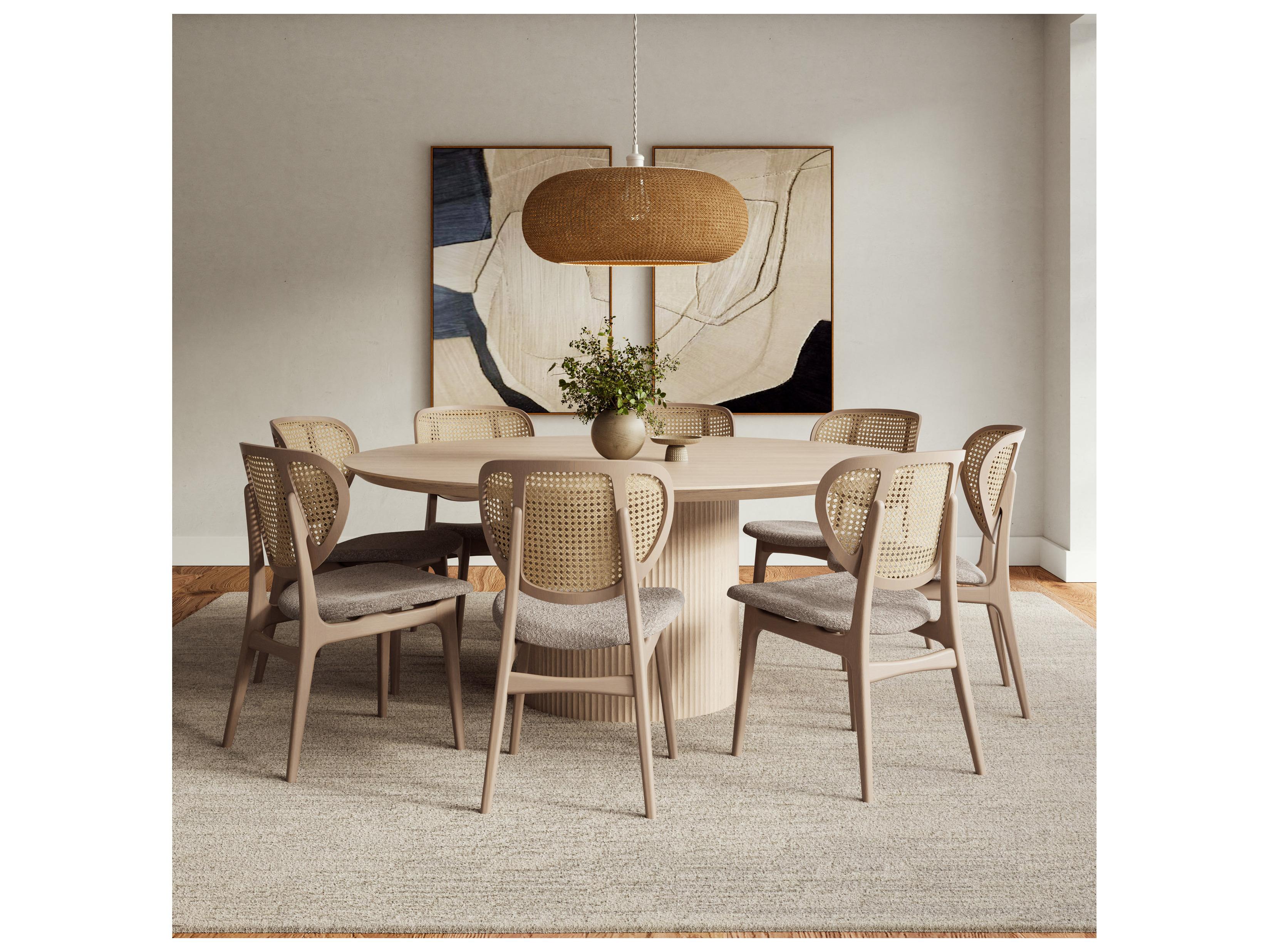 Urbia Modern Brazilian Atenas Round Dining Table Nevoa Frame