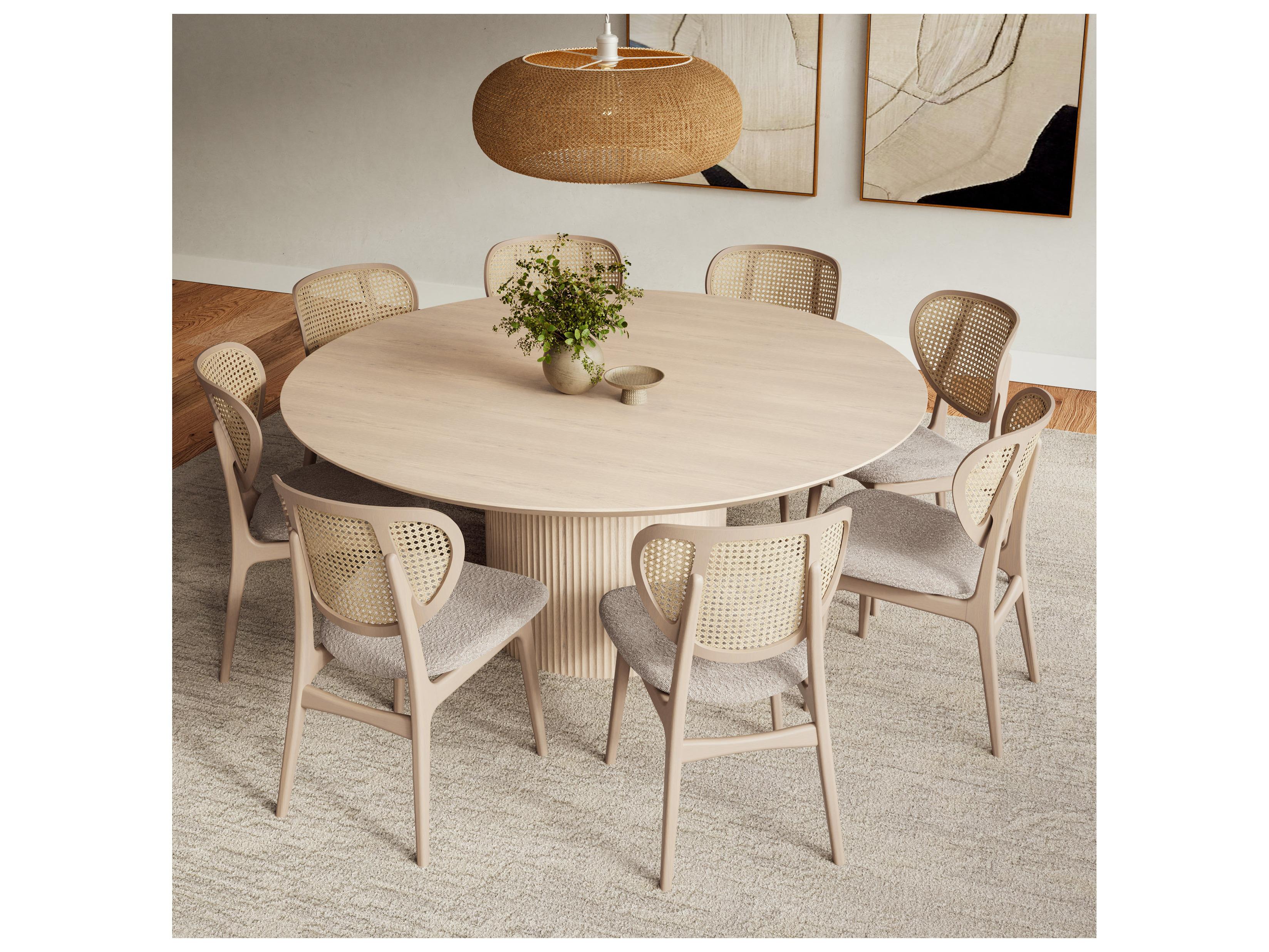 Urbia Modern Brazilian Atenas Round Dining Table Nevoa Frame