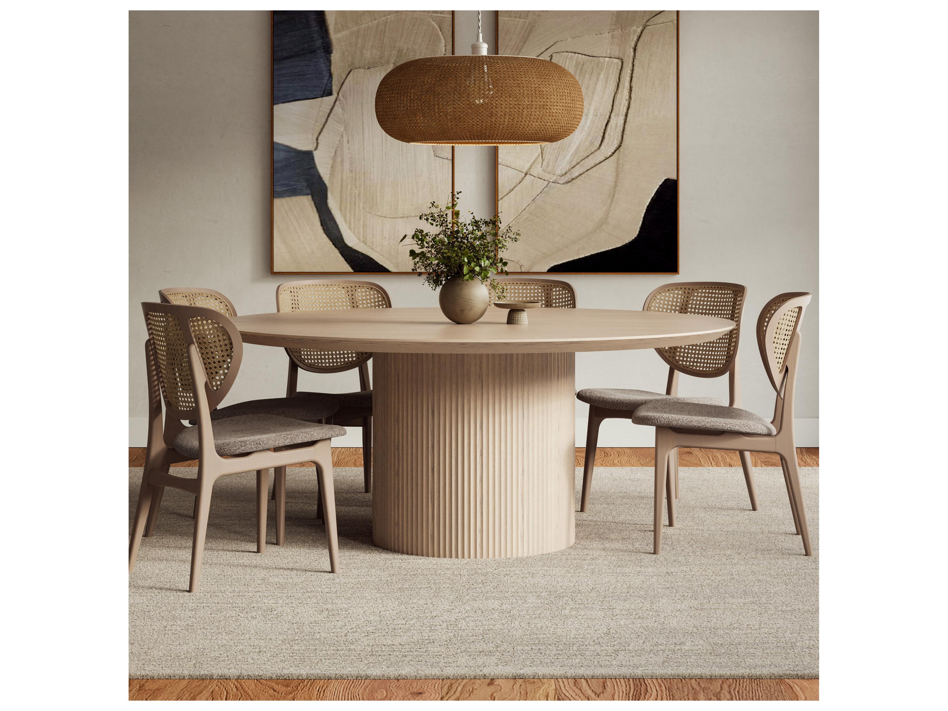 Urbia Modern Brazilian Atenas Round Dining Table Nevoa Frame