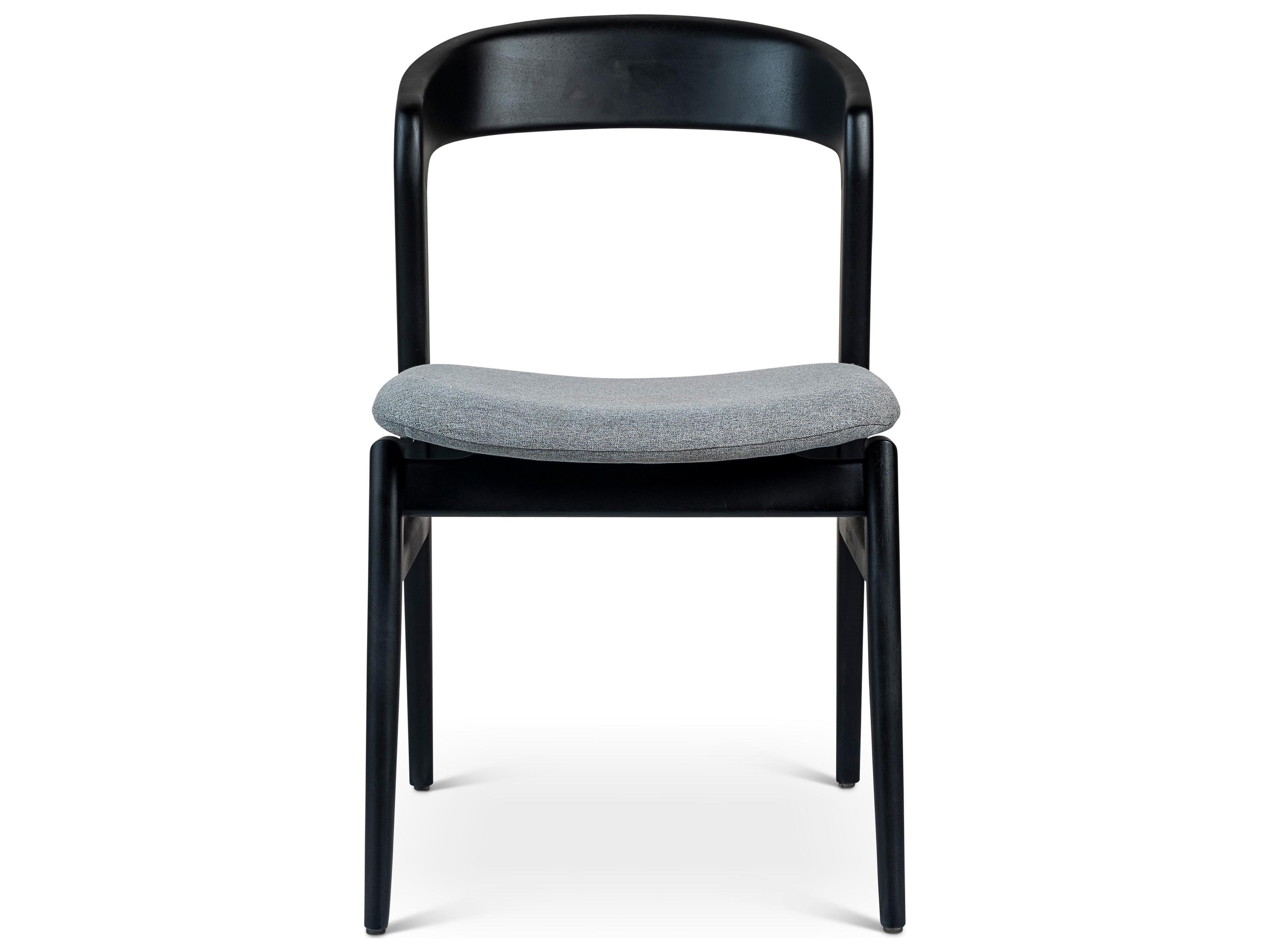 Urbia Modern Brazilian Velma Side Chair Essence Grey Seat Ebano Frame