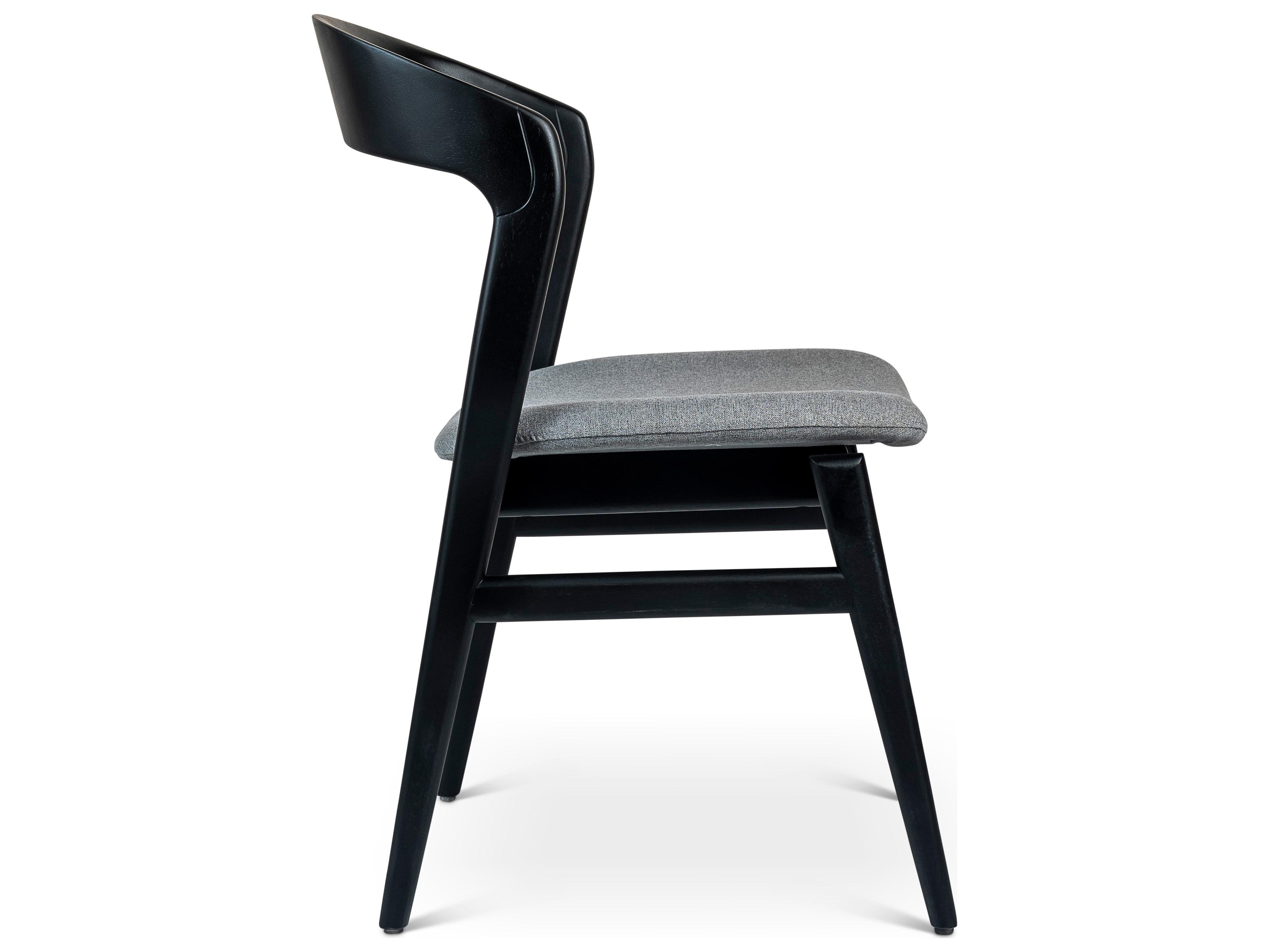 Urbia Modern Brazilian Velma Side Chair Essence Grey Seat Ebano Frame