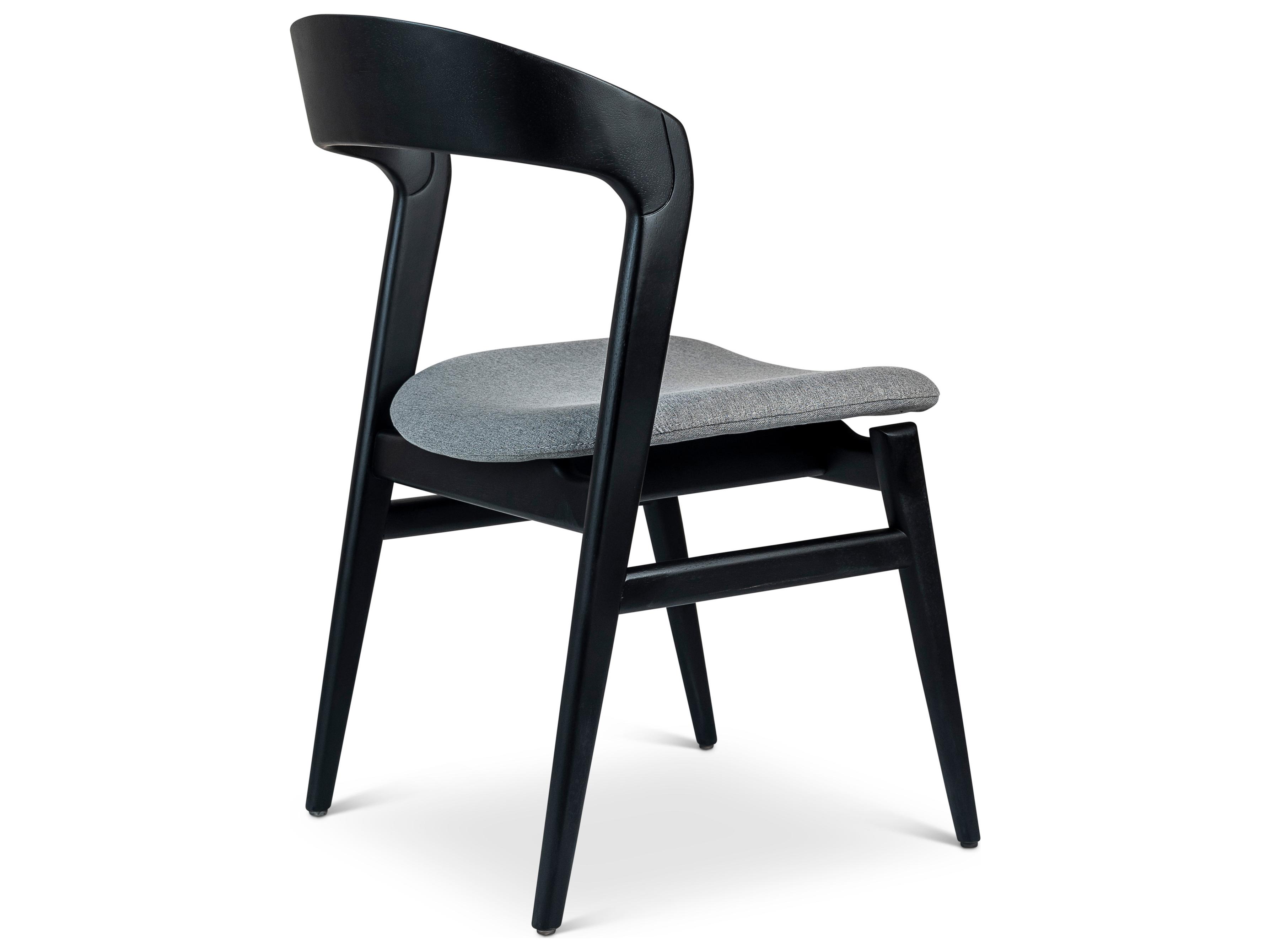 Urbia Modern Brazilian Velma Side Chair Essence Grey Seat Ebano Frame
