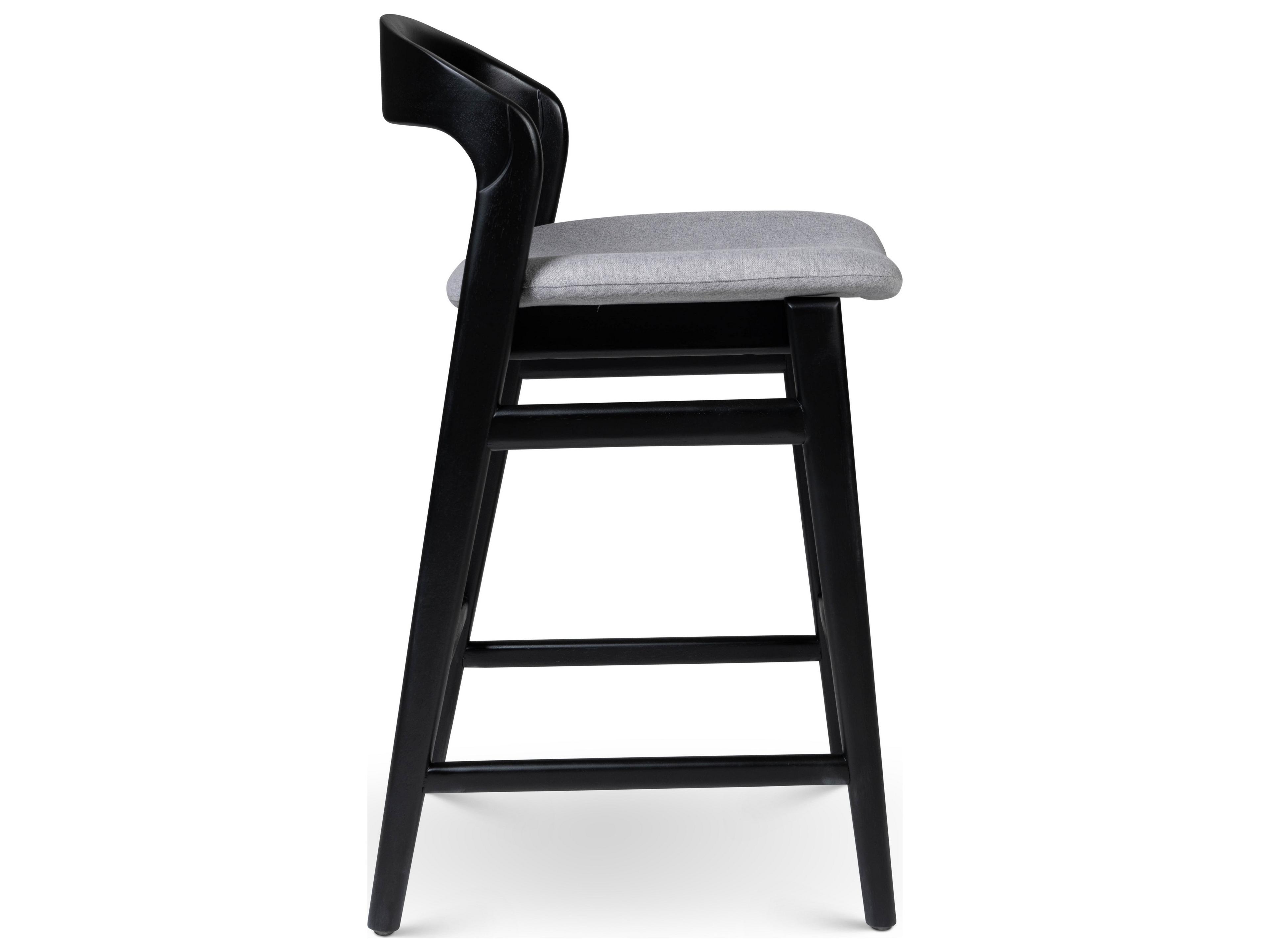 Urbia Modern Brazilian Velma Counter Stool Essence Grey Seat Ebano Frame