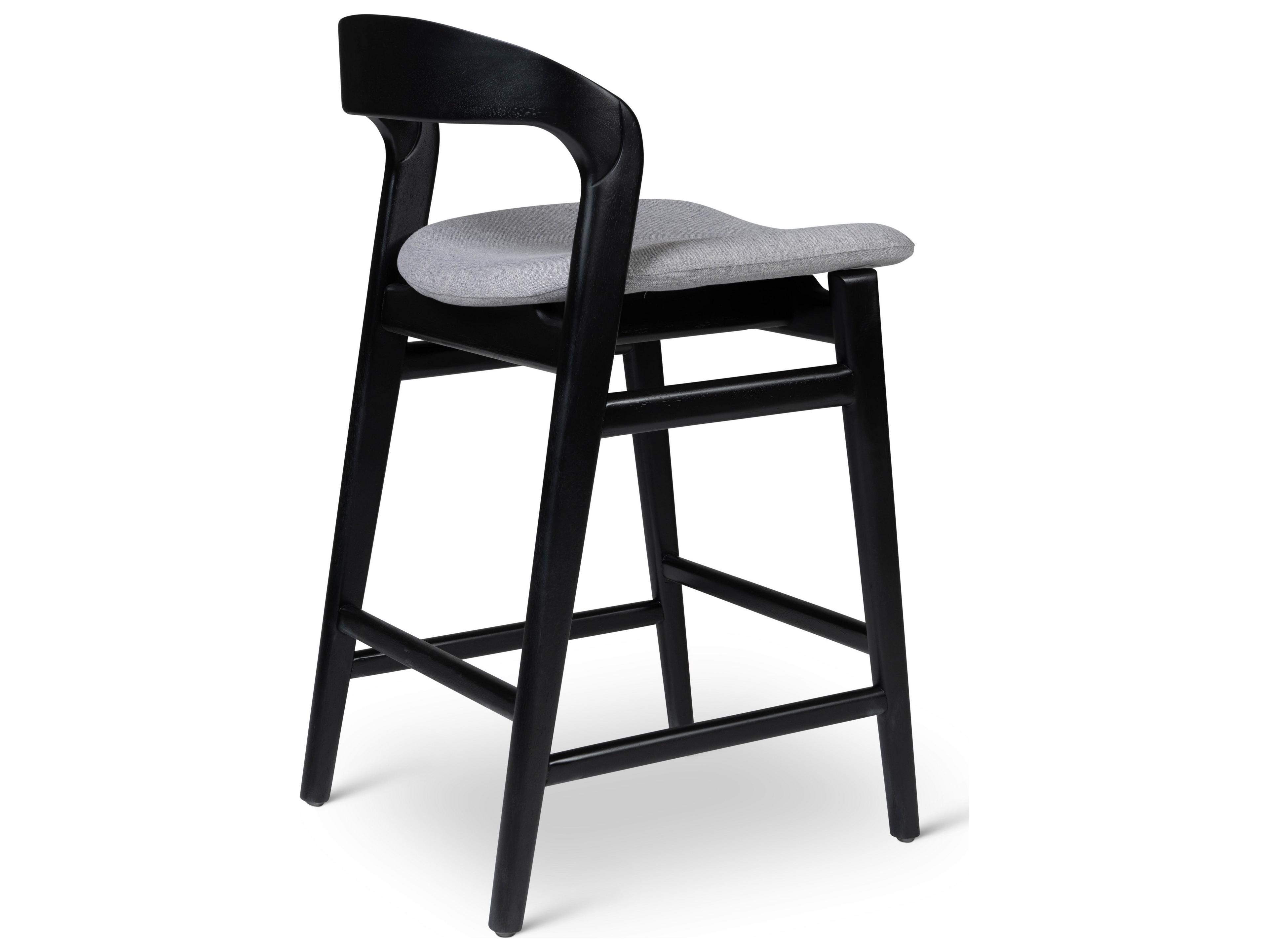 Urbia Modern Brazilian Velma Counter Stool Essence Grey Seat Ebano Frame