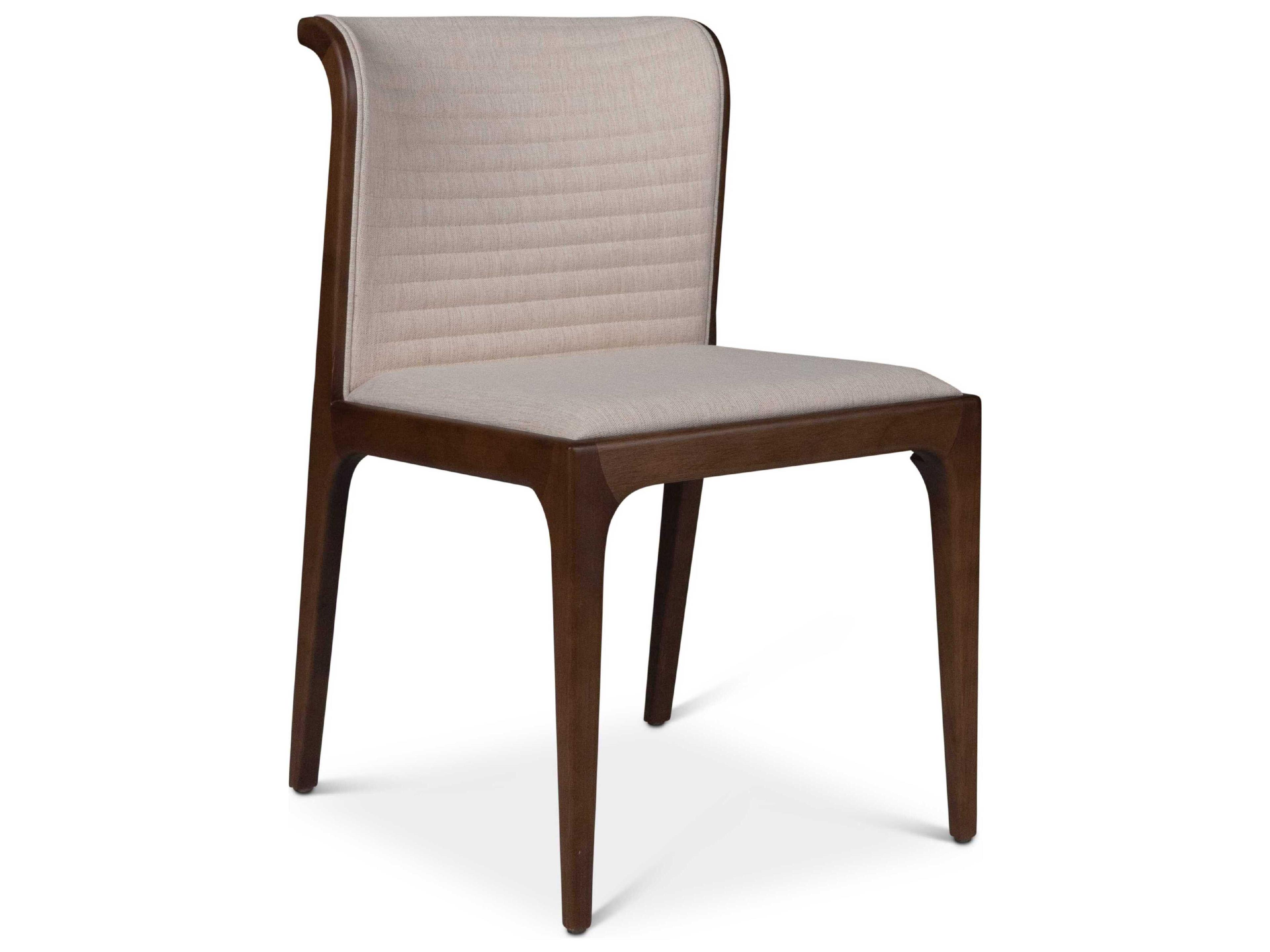 Urbia Modern Brazilian Eloa Solid Wood Beige Upholstered Side Dining Chair