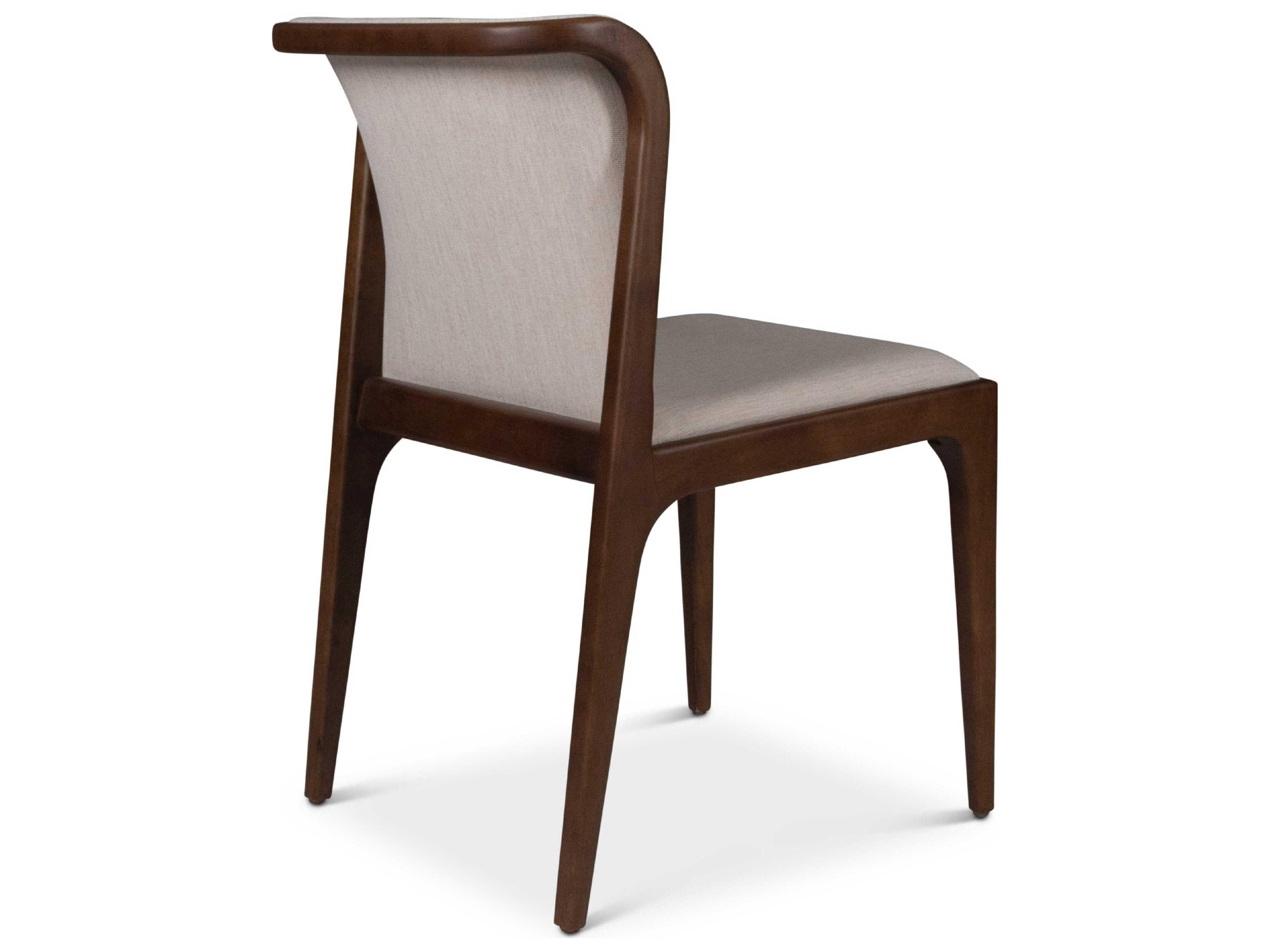 Urbia Modern Brazilian Eloa Solid Wood Beige Upholstered Side Dining Chair