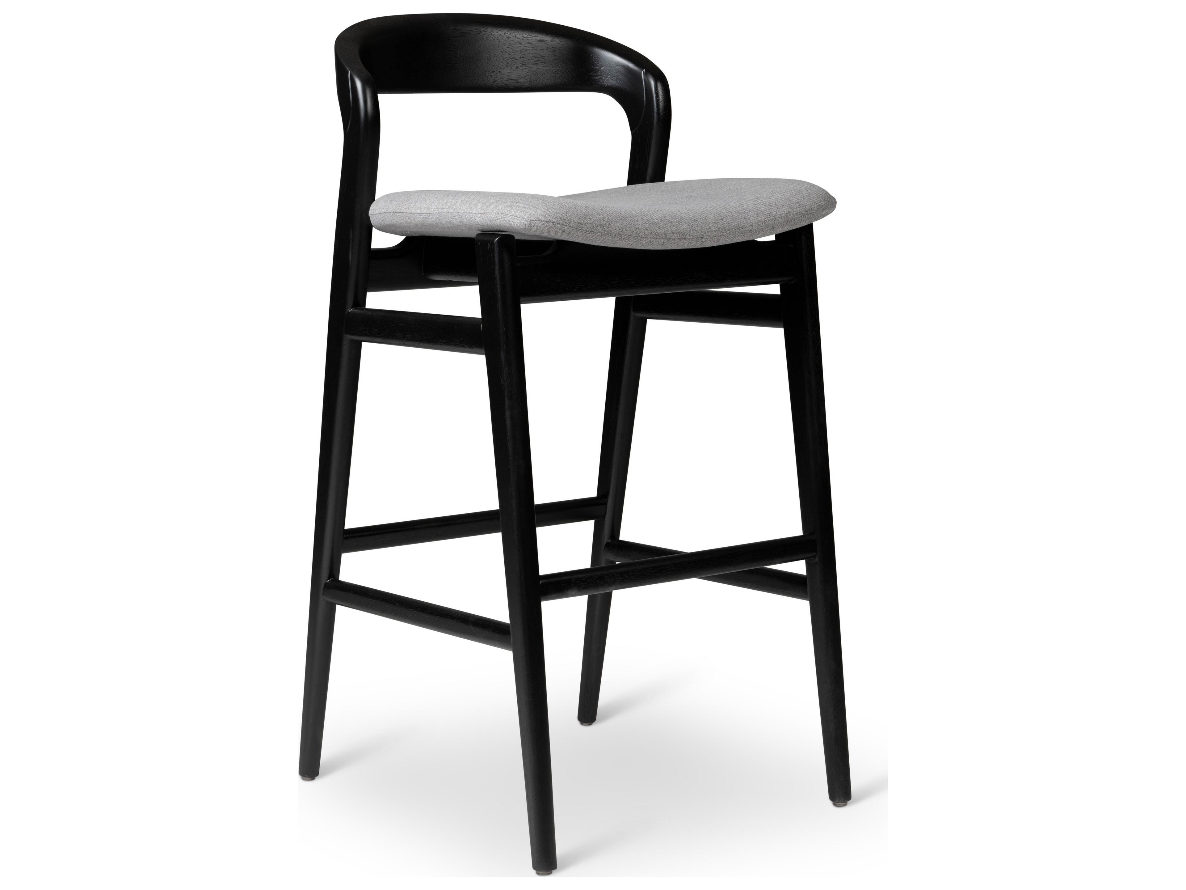 Urbia Modern Brazilian Velma Bar Stool Essence Grey Seat Ebano Frame