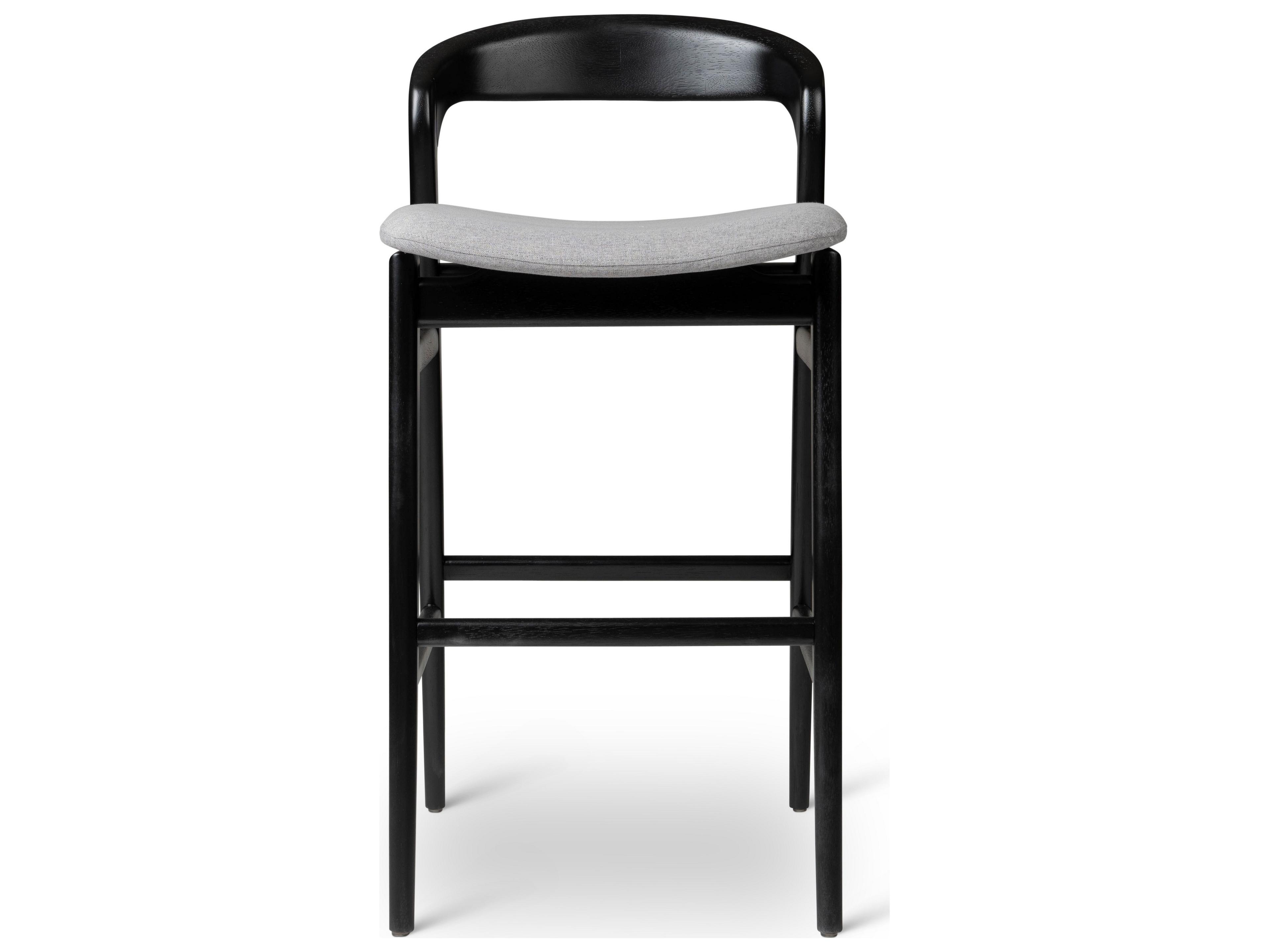 Urbia Modern Brazilian Velma Bar Stool Essence Grey Seat Ebano Frame