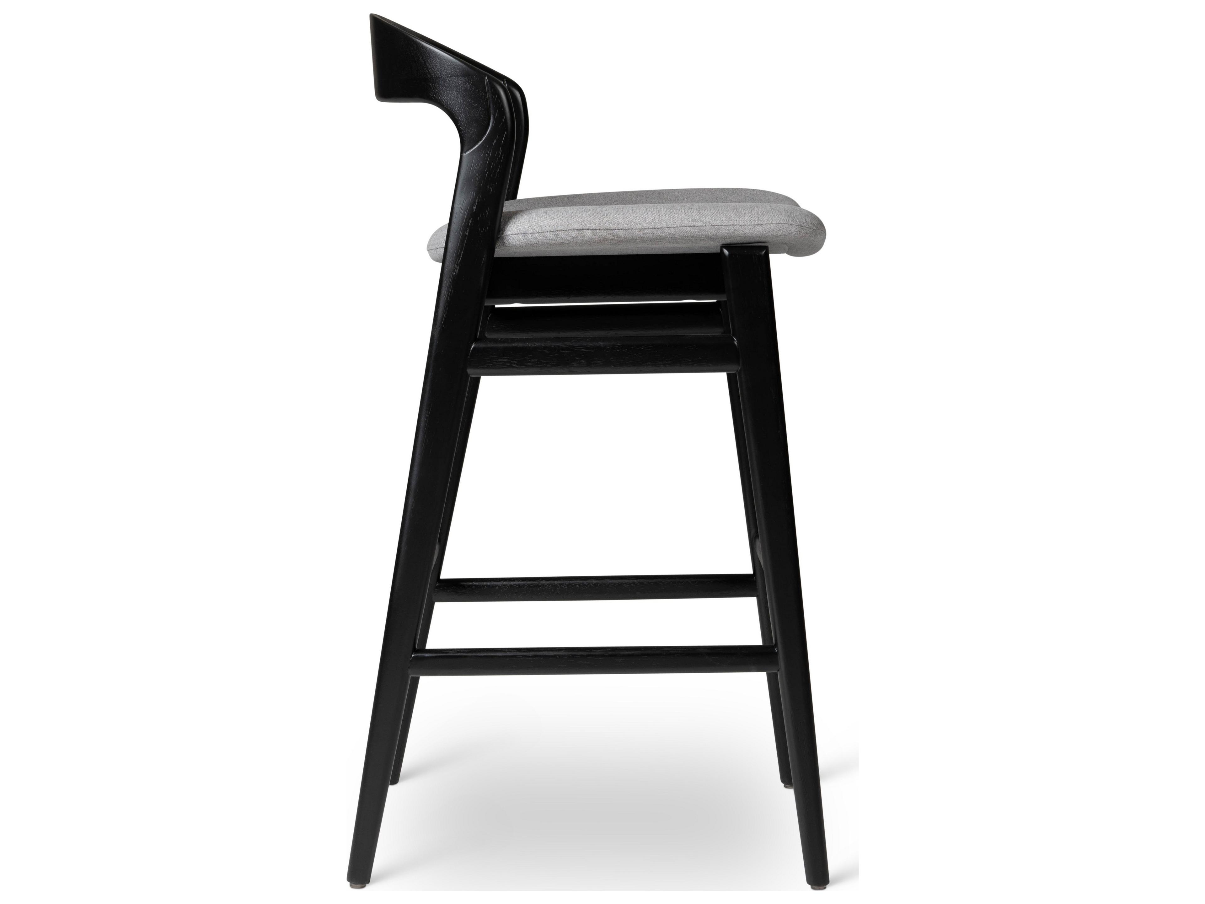 Urbia Modern Brazilian Velma Bar Stool Essence Grey Seat Ebano Frame