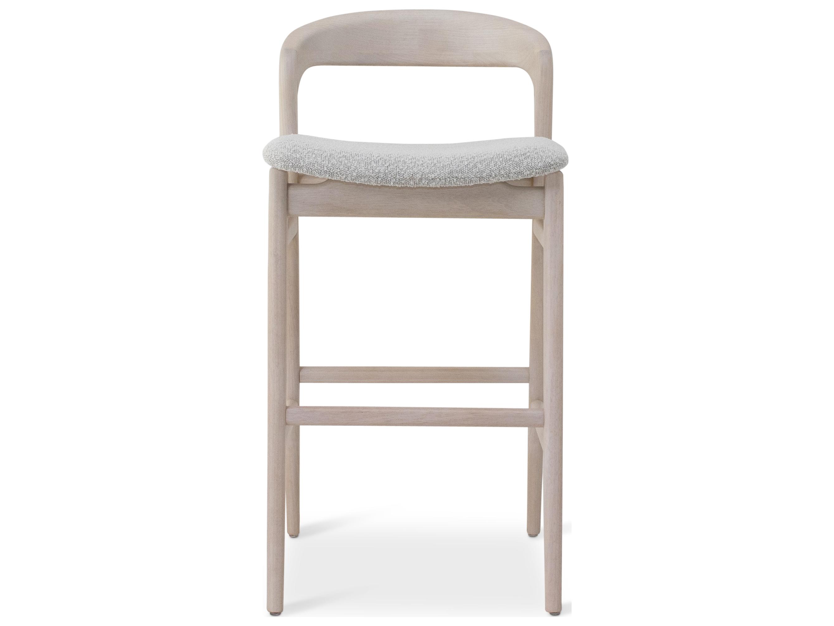 Urbia Modern Brazilian Velma Bar Stool Boucle Crafted Glaze Seat Nevoa Frame