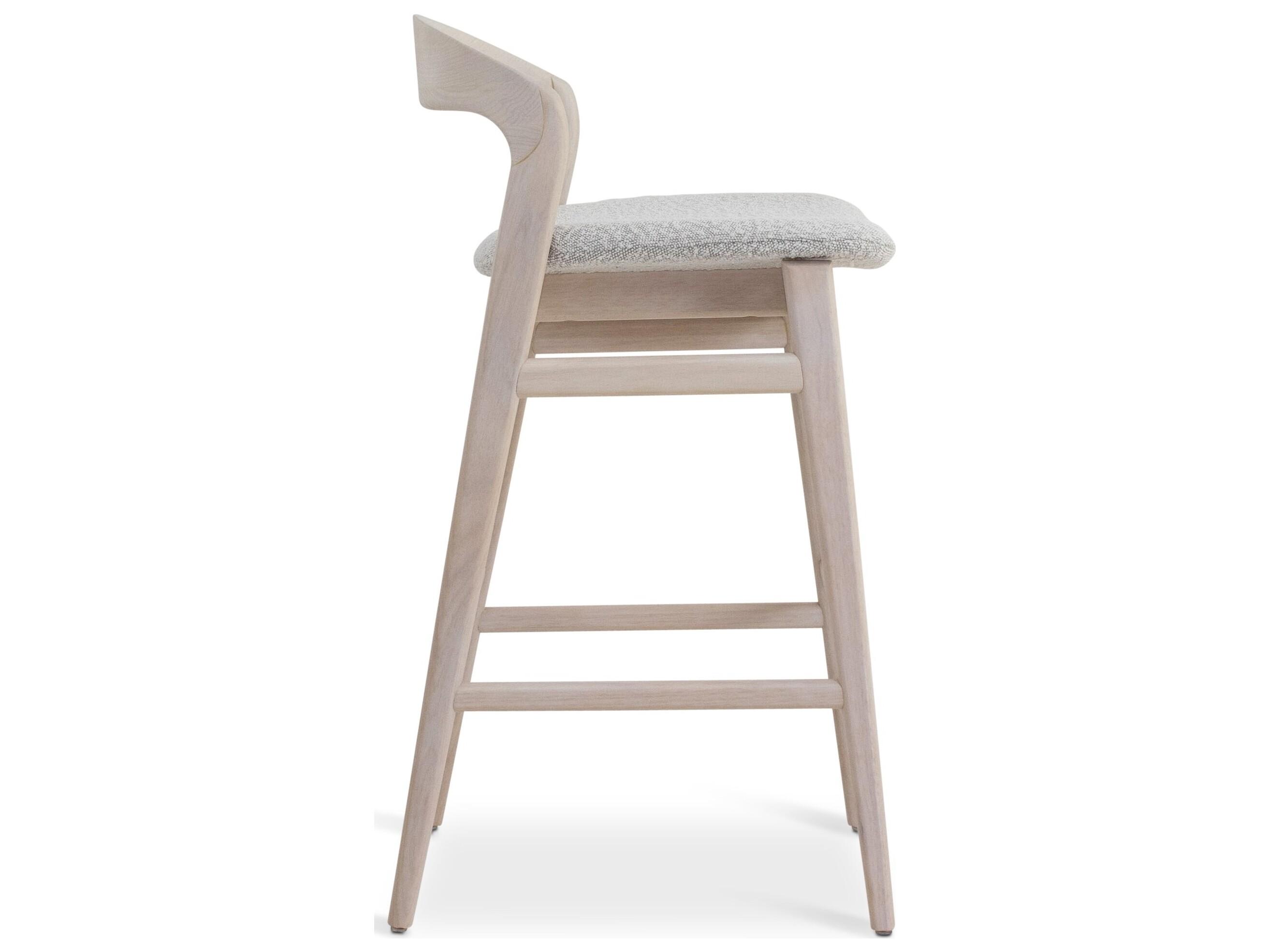 Urbia Modern Brazilian Velma Bar Stool Boucle Crafted Glaze Seat Nevoa Frame