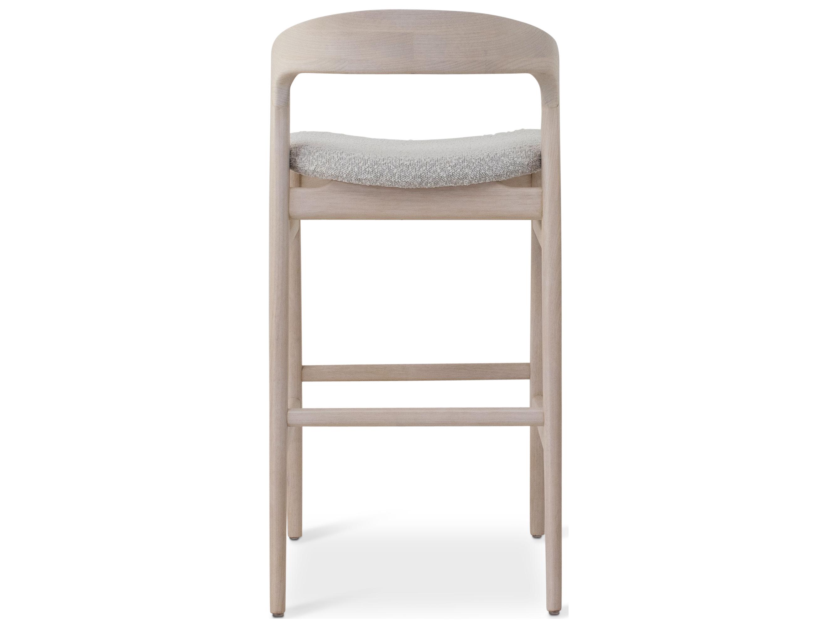 Urbia Modern Brazilian Velma Bar Stool Boucle Crafted Glaze Seat Nevoa Frame