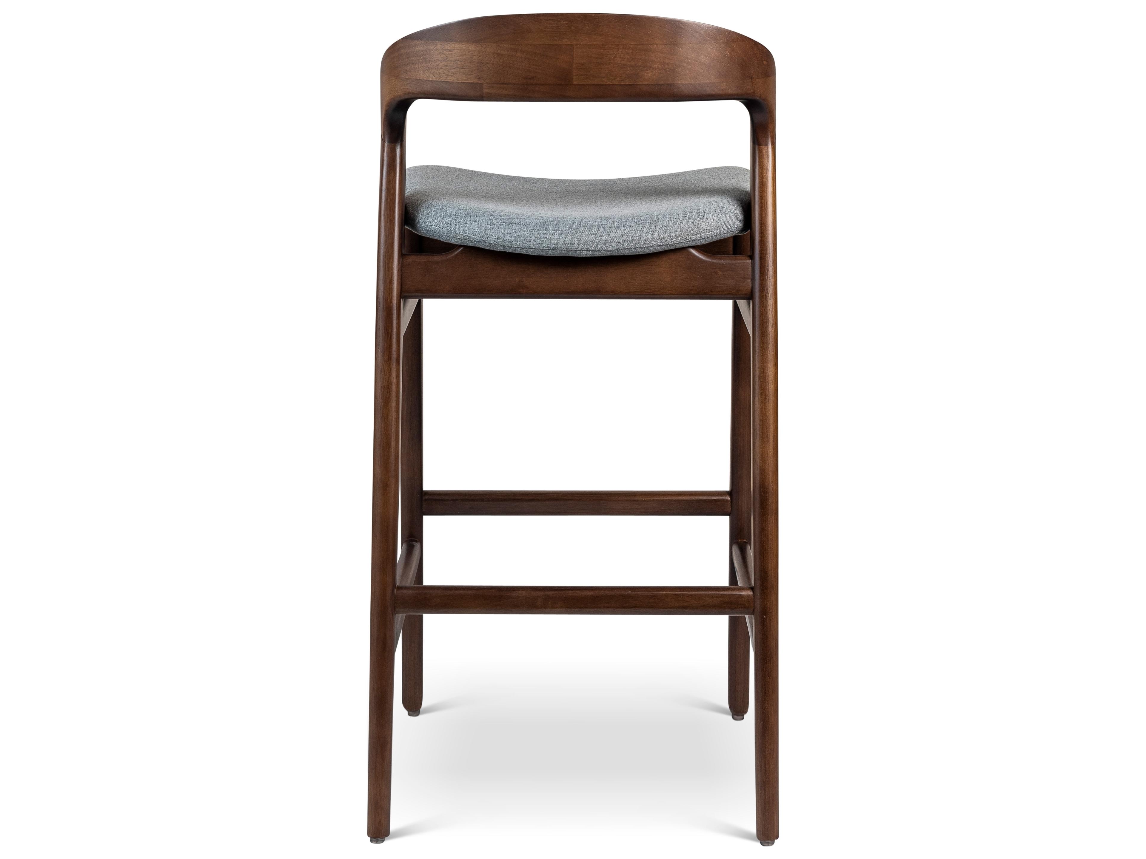 Urbia Modern Brazilian Velma Bar Stool Essence Grey Seat Nogal Frame