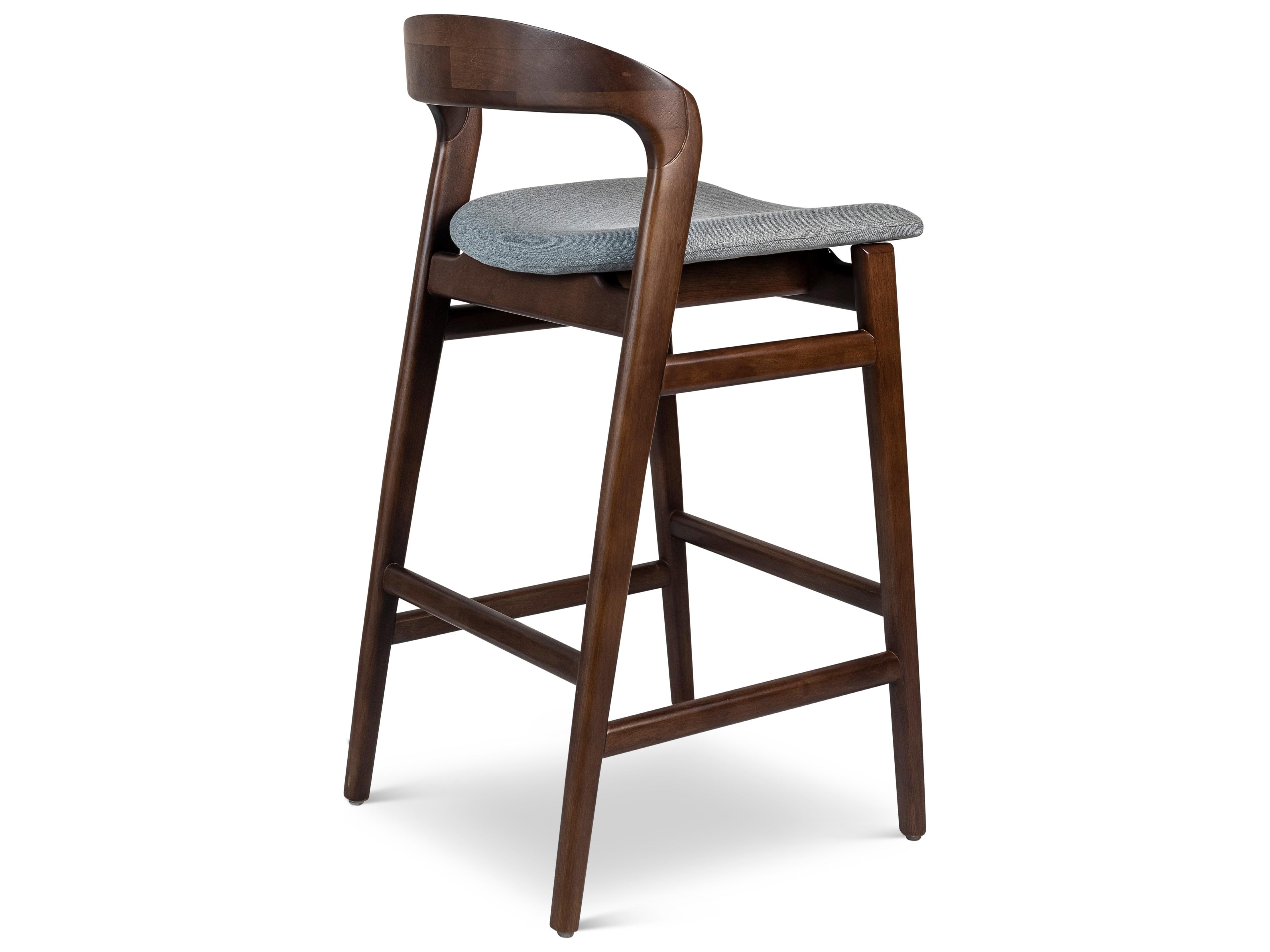 Urbia Modern Brazilian Velma Bar Stool Essence Grey Seat Nogal Frame