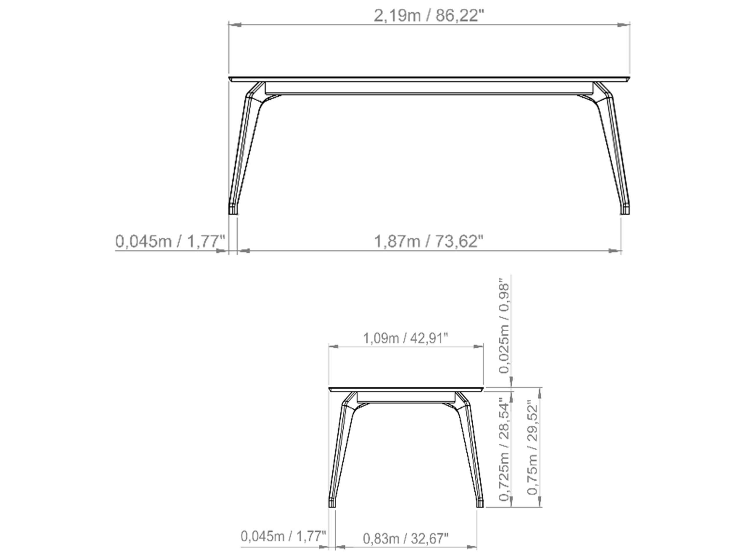 Urbia Modern Brazilian Giane Black Nogal Dining Table