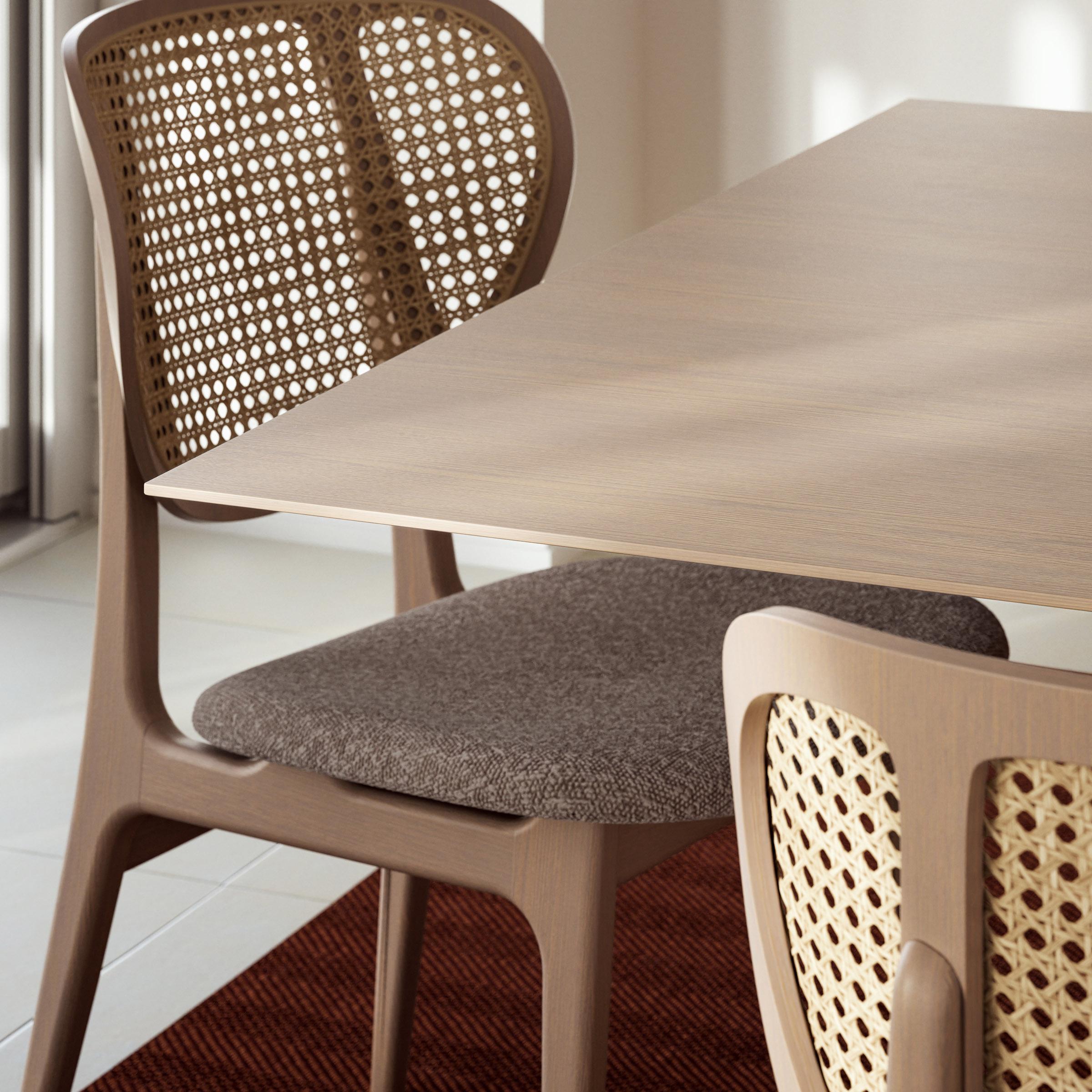 Urbia Modern Brazilian Laguna Wooden Top Dining Table Nevoa Frame