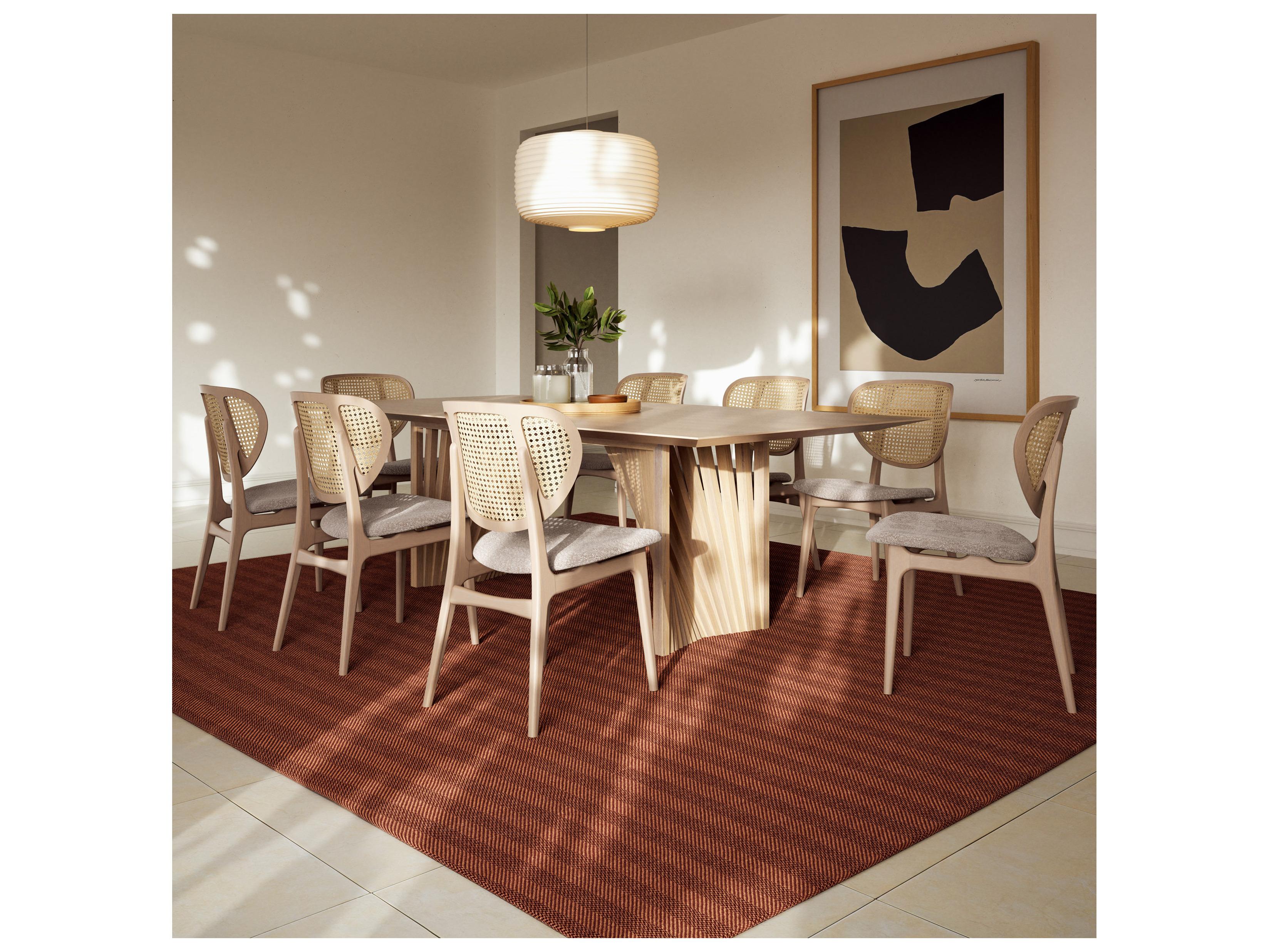 Urbia Modern Brazilian Laguna Wooden Top Dining Table Nevoa Frame