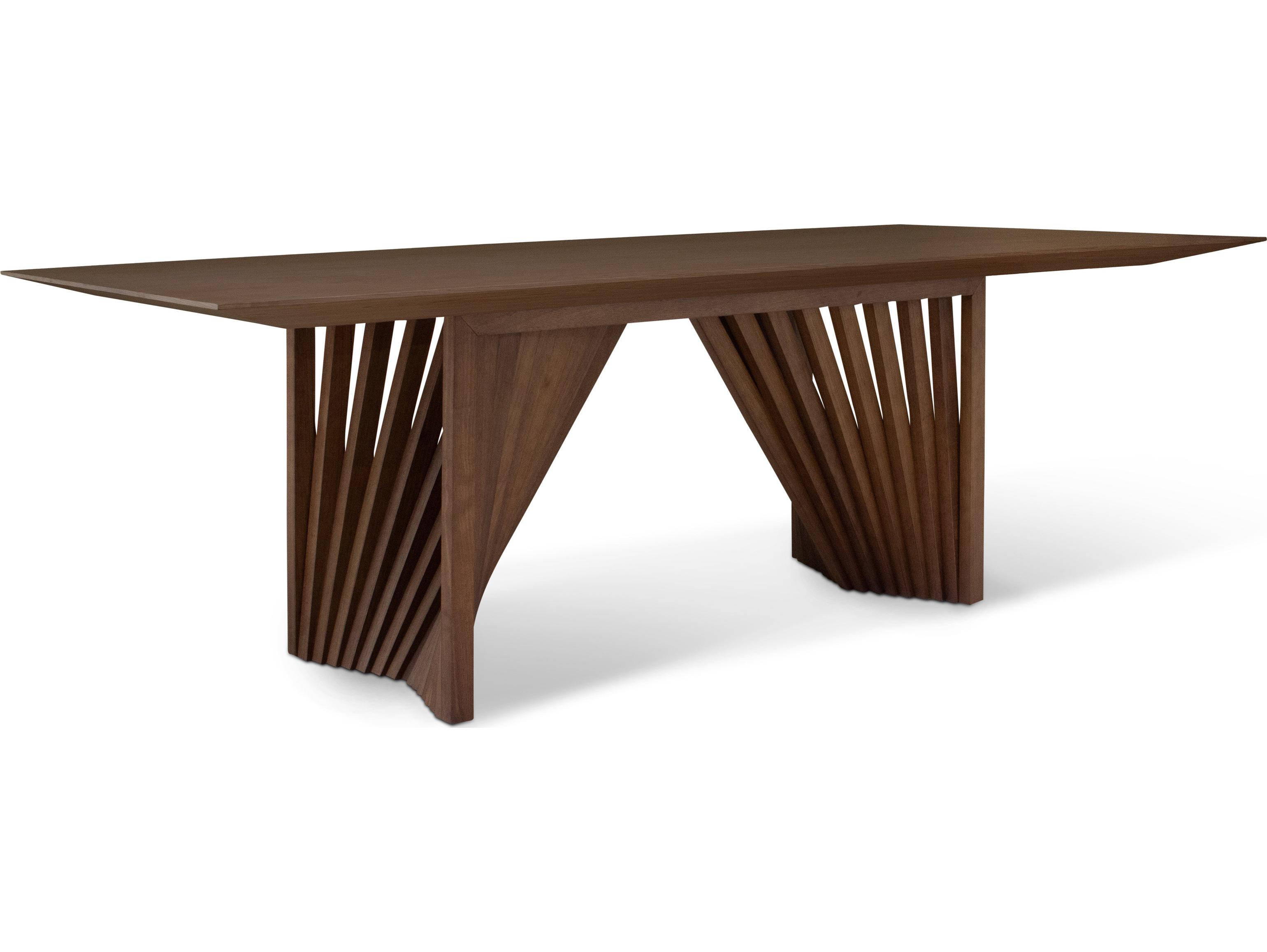 Urbia Modern Brazilian Laguna Rectangular Wood Nogal Dining Table