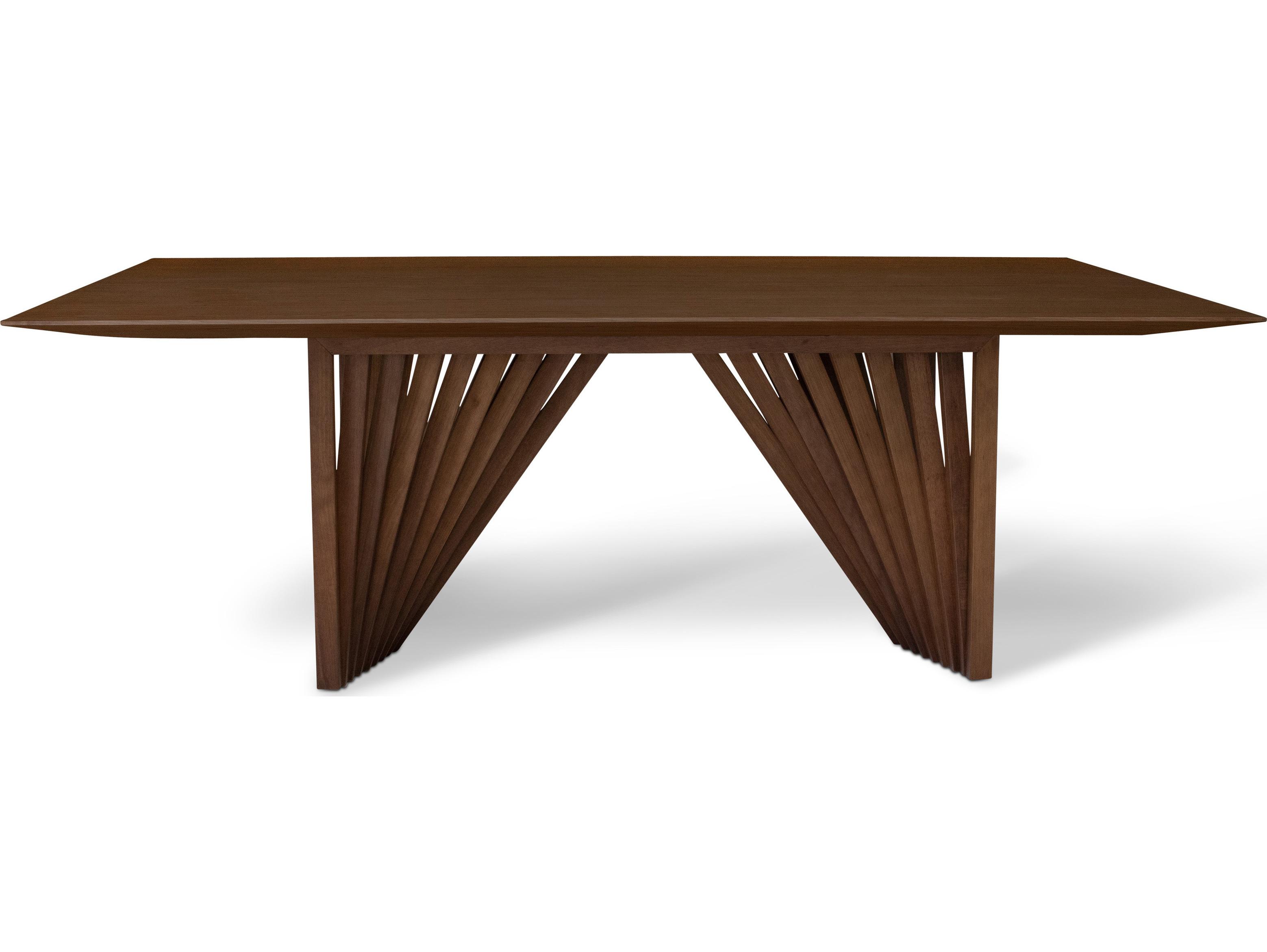 Urbia Modern Brazilian Laguna Rectangular Wood Nogal Dining Table