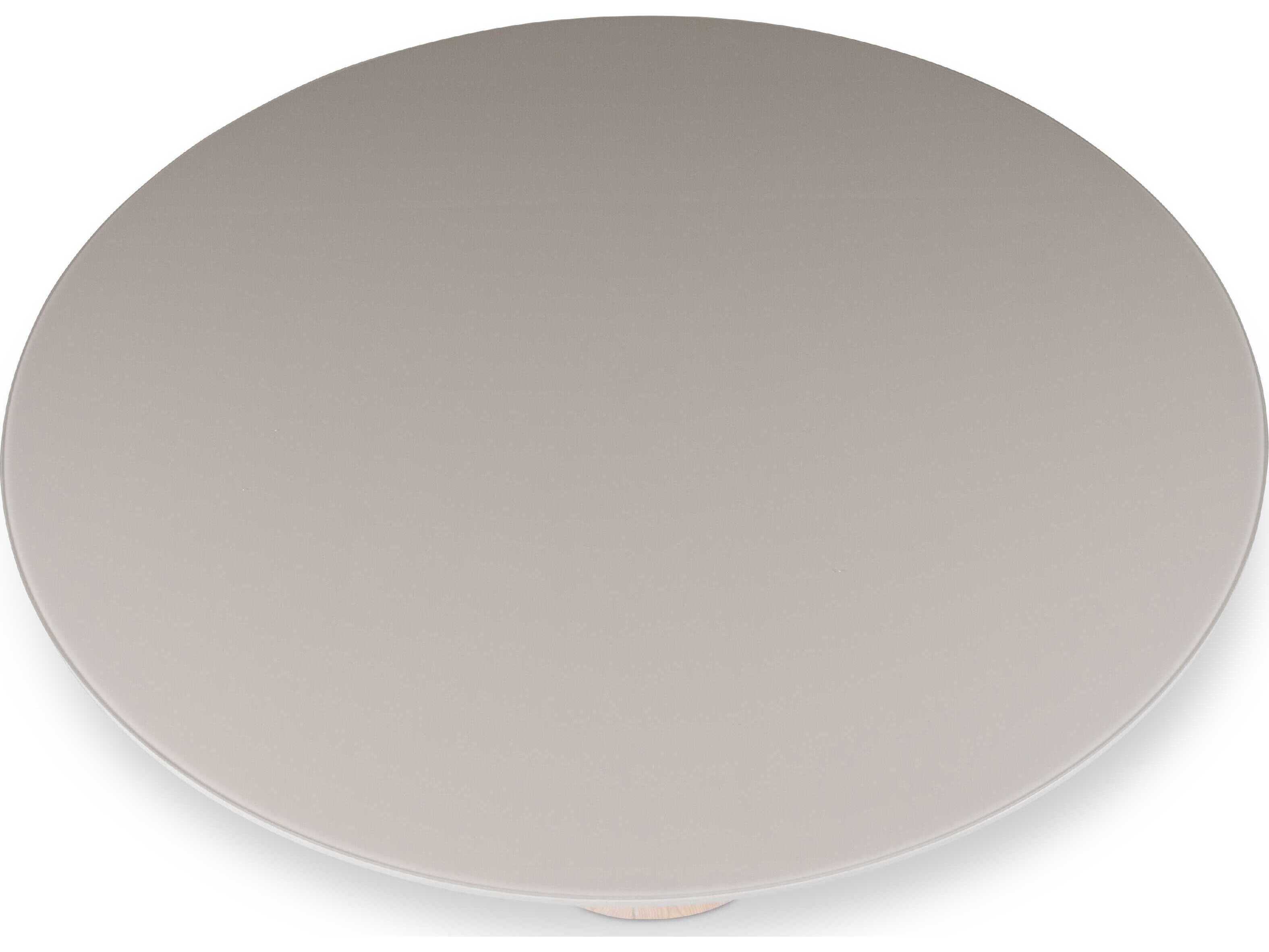 Urbia Modern Brazilian Mona Round Glass Off White Nevoa Dining Table
