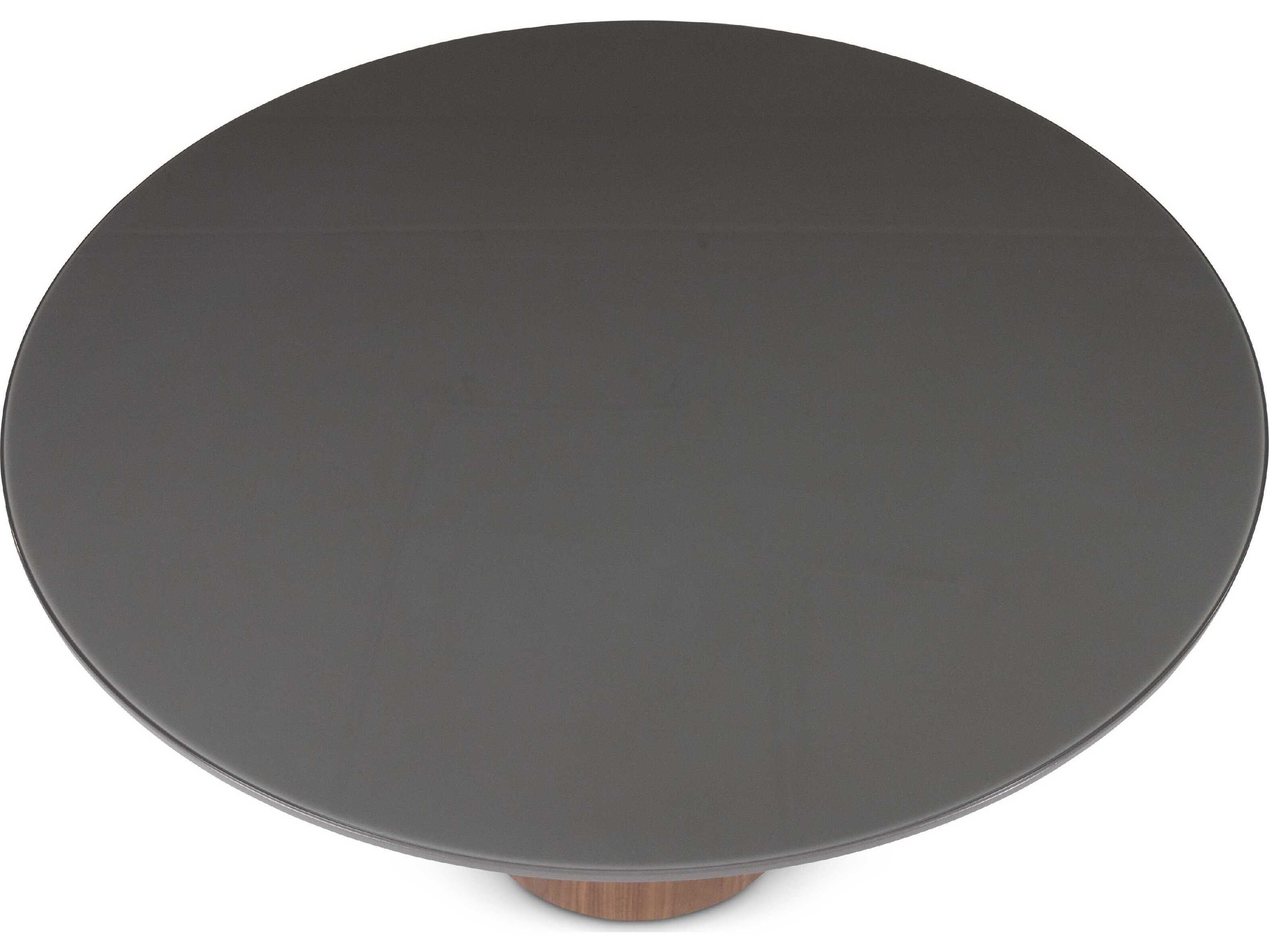 Urbia Modern Brazilian Mona Chumbo Nogal Glass Top Round Dining Table