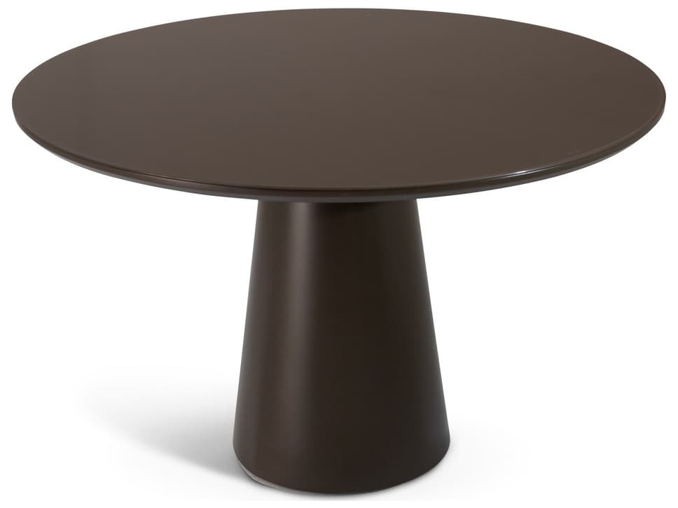 Urbia Modern Brazilian Round Glass Cafe Brown Dining Table