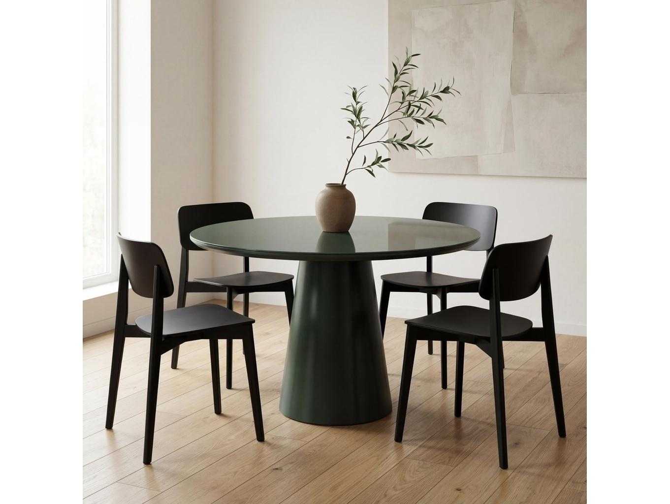 Urbia Modern Brazilian Round Glass Floresta Green Dining Table
