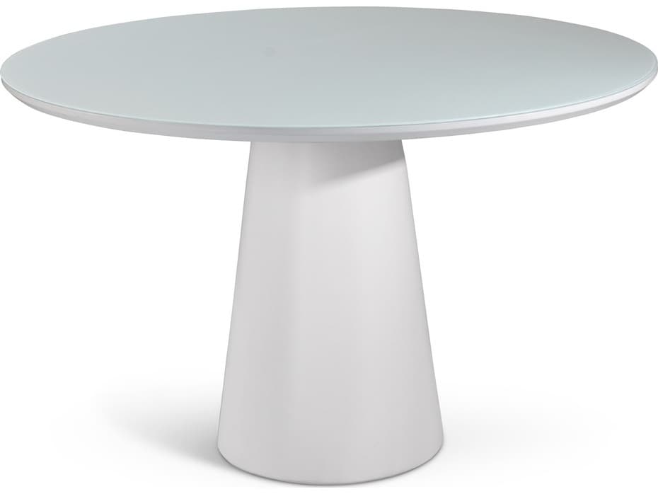 Urbia Modern Brazilian Round Glass Branco Dining Table