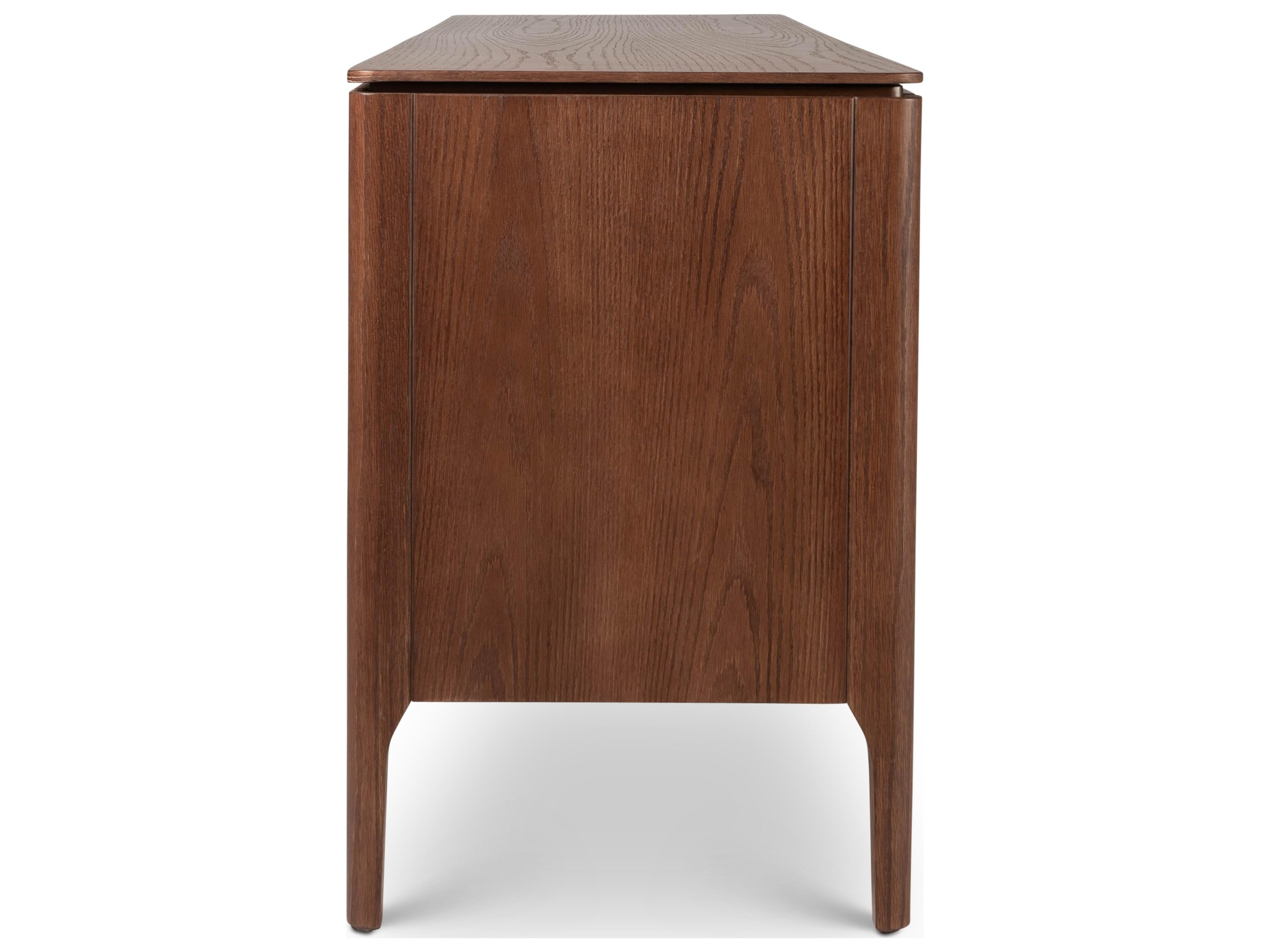 Urbia Modern Brazilian Missione Cane Buffet Nogal Frame Natural Cane Webbing