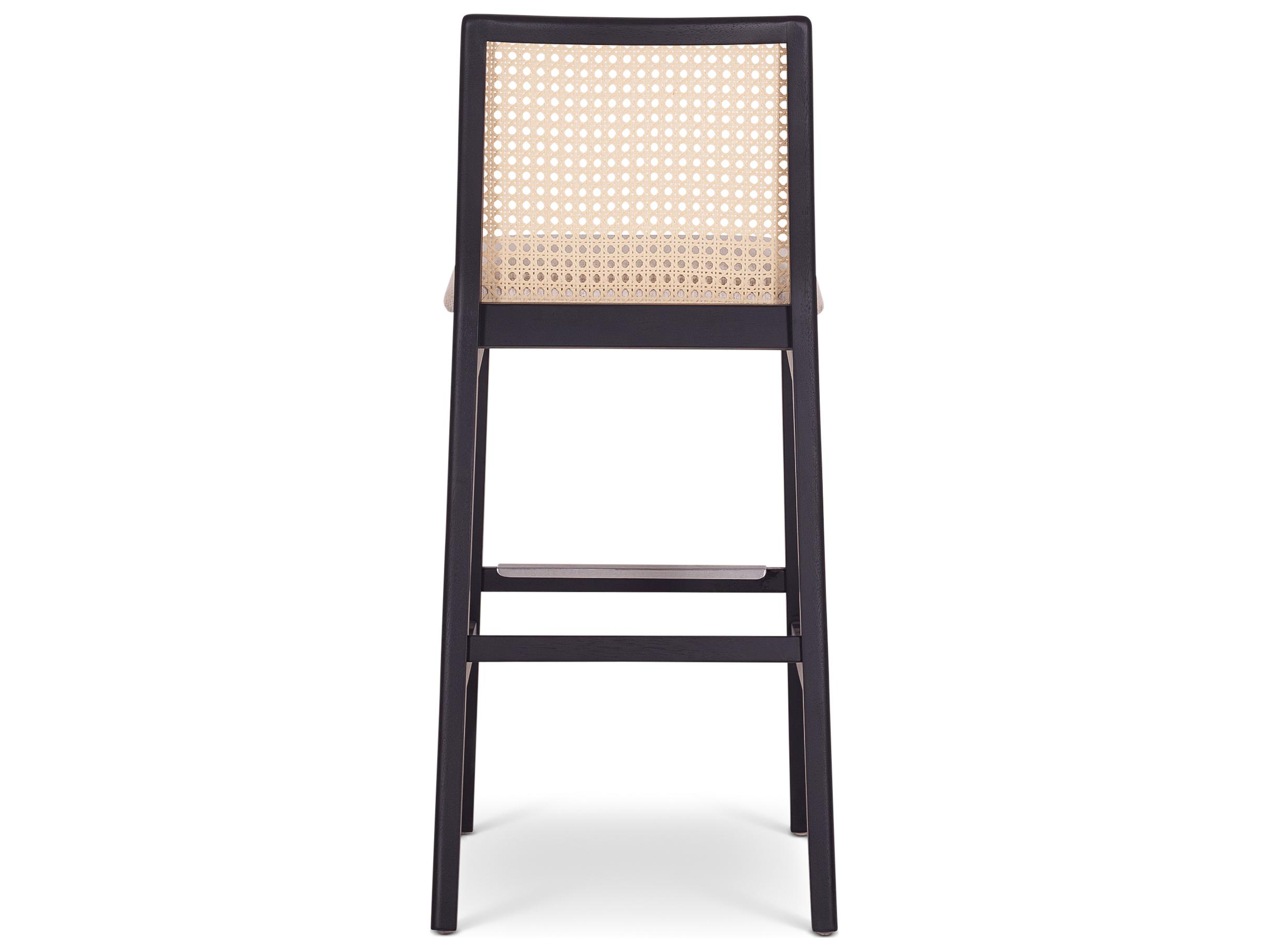 Urbia Modern Brazilian Medley Ivory Ebano Natural Upholstered Oak Wood Bar Stool