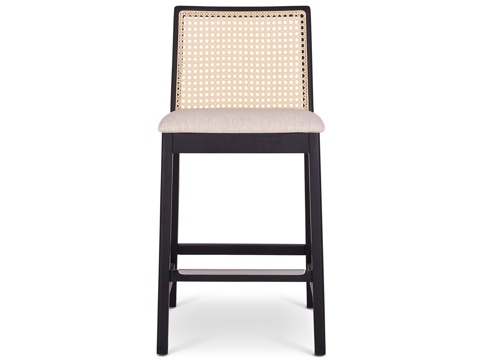 Urbia Modern Brazilian Harvest Natural Ebano Upholstered Solid Wood Counter Stool