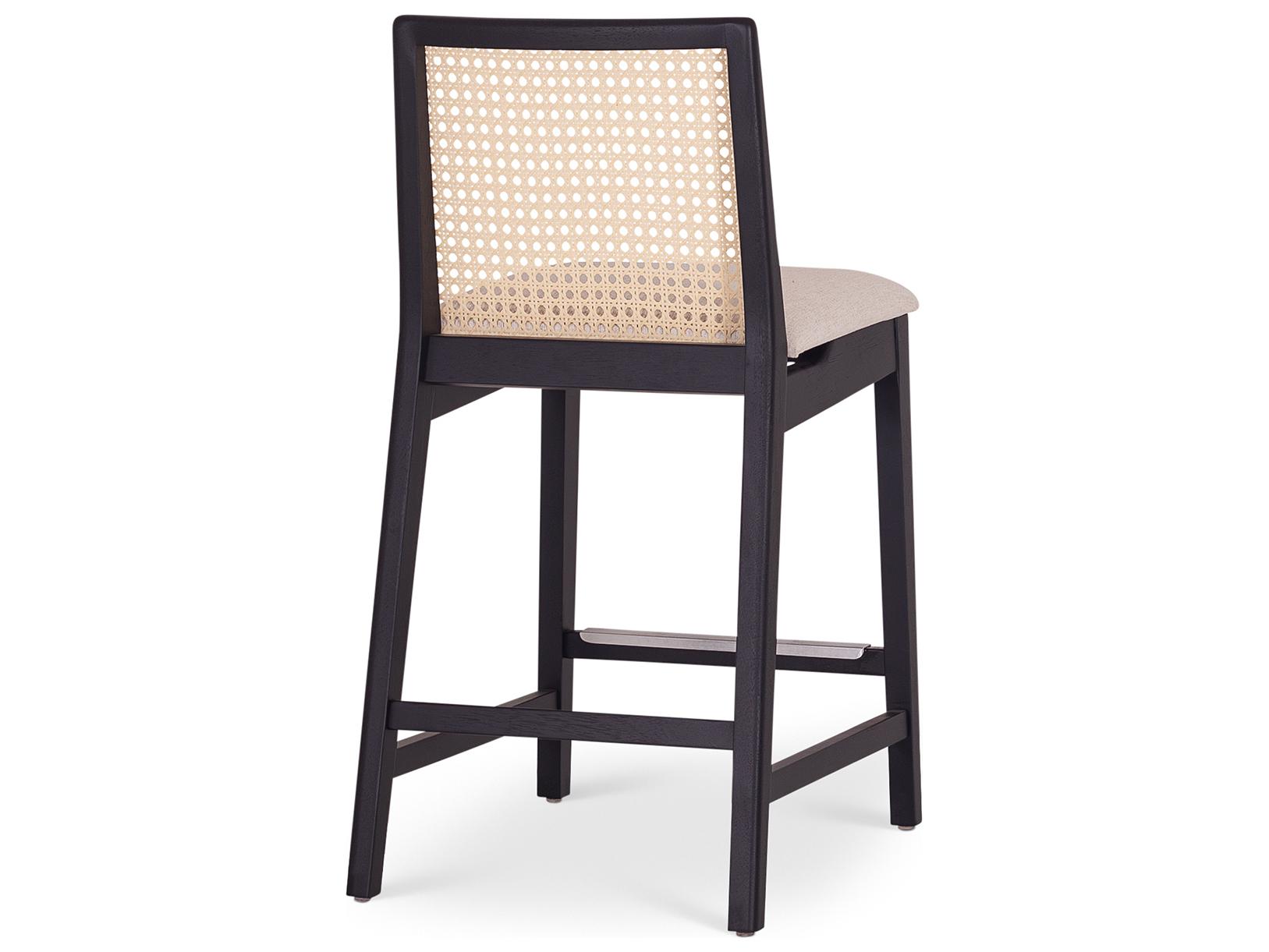 Urbia Modern Brazilian Harvest Natural Ebano Upholstered Solid Wood Counter Stool