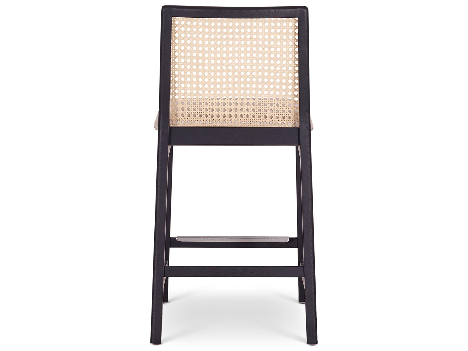 Urbia Modern Brazilian Harvest Natural Ebano Upholstered Solid Wood Counter Stool