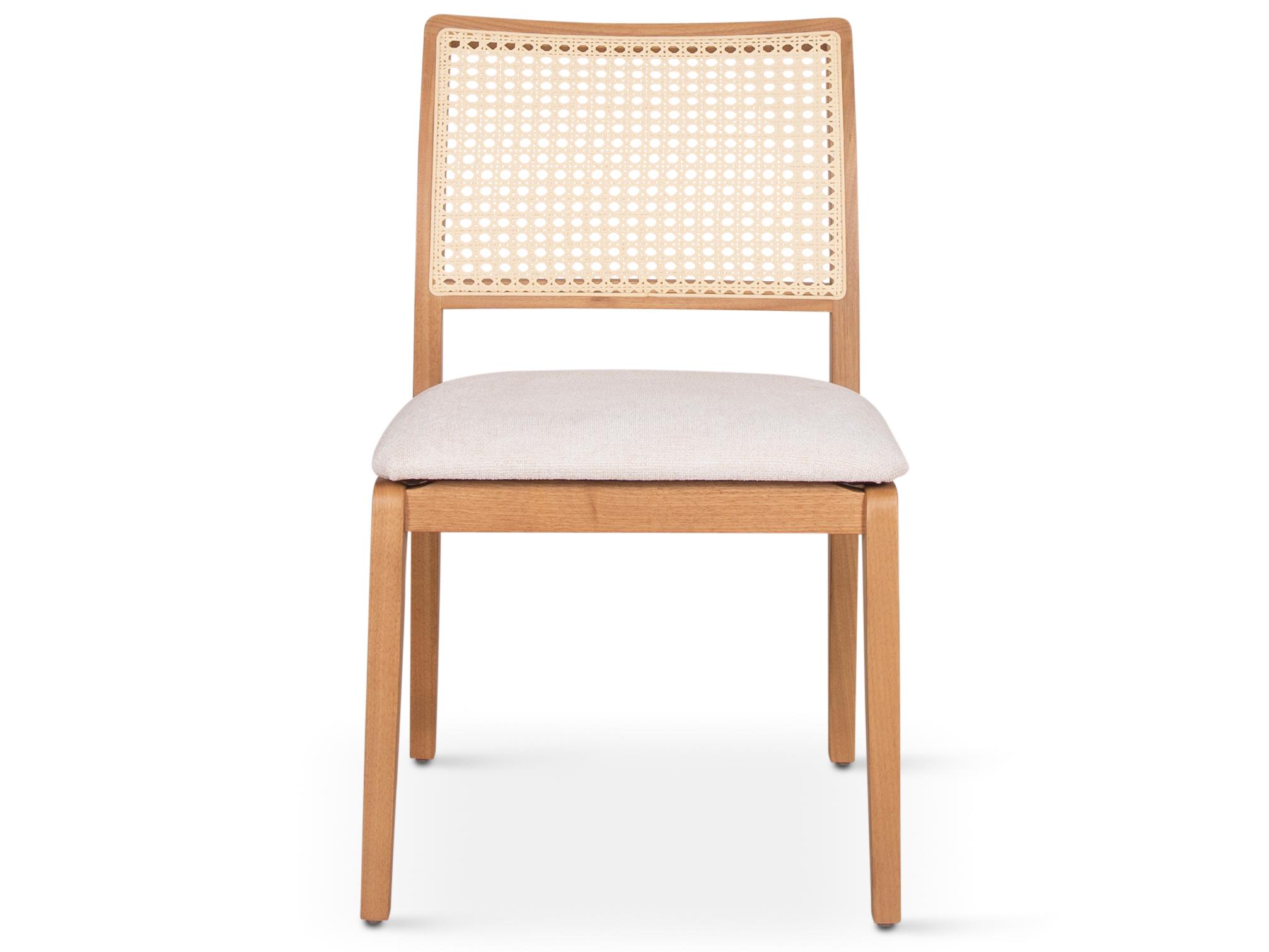 Urbia Modern Brazilian Collection Solid Wood Natural Upholstered Armless Dining Chair
