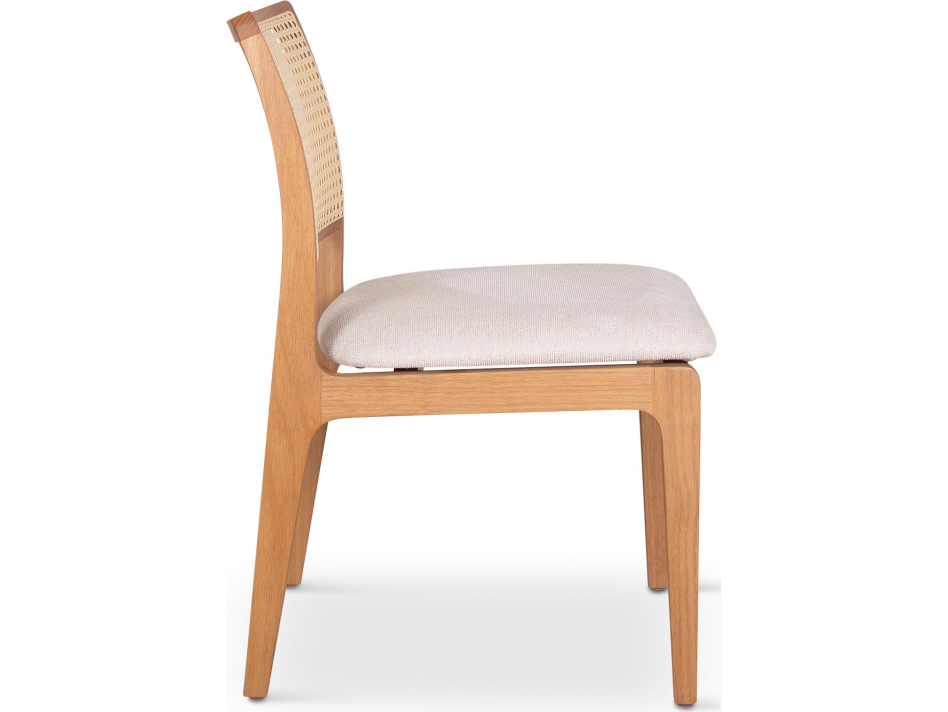 Urbia Modern Brazilian Collection Solid Wood Natural Upholstered Armless Dining Chair