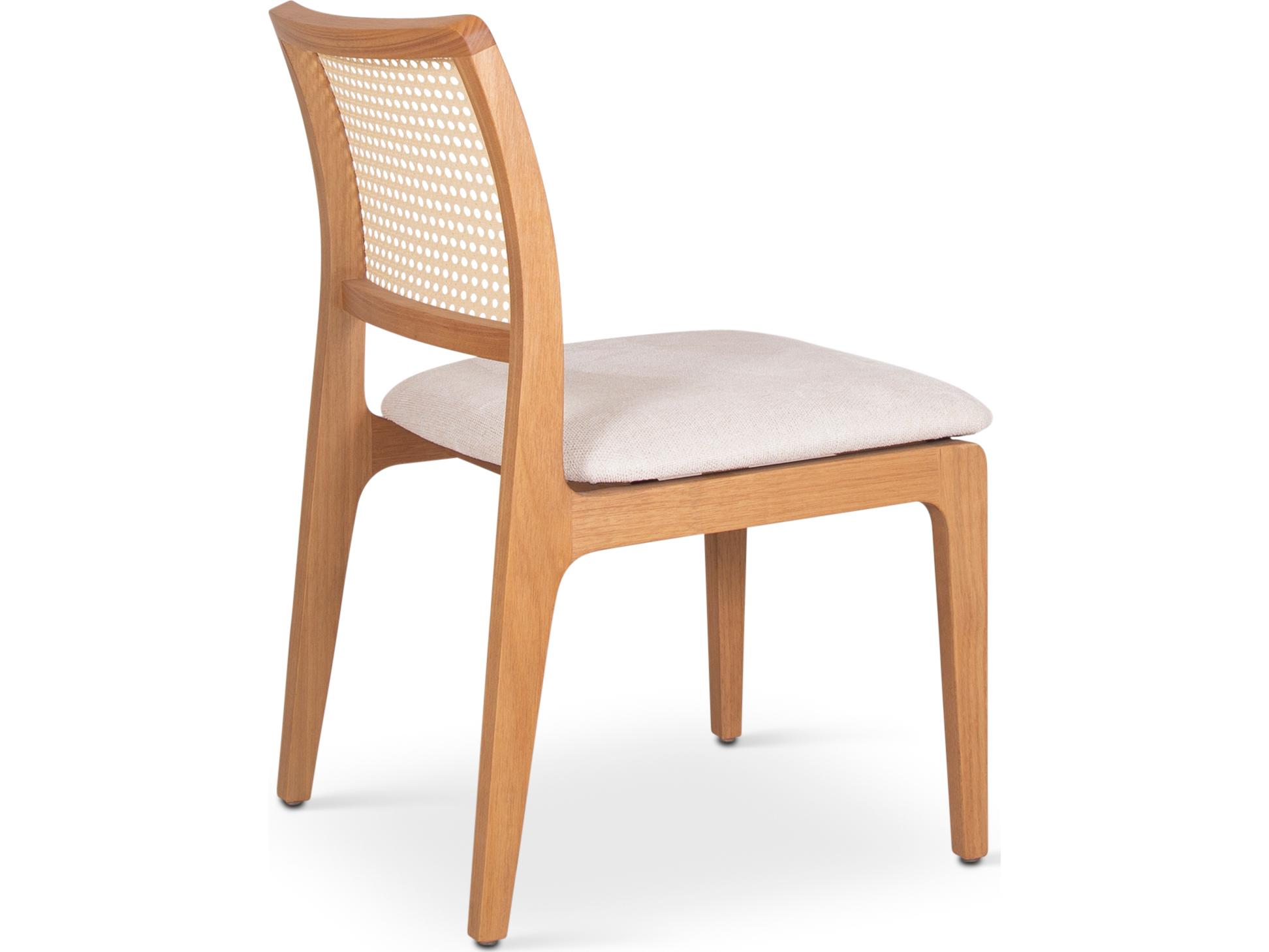 Urbia Modern Brazilian Collection Solid Wood Natural Upholstered Armless Dining Chair
