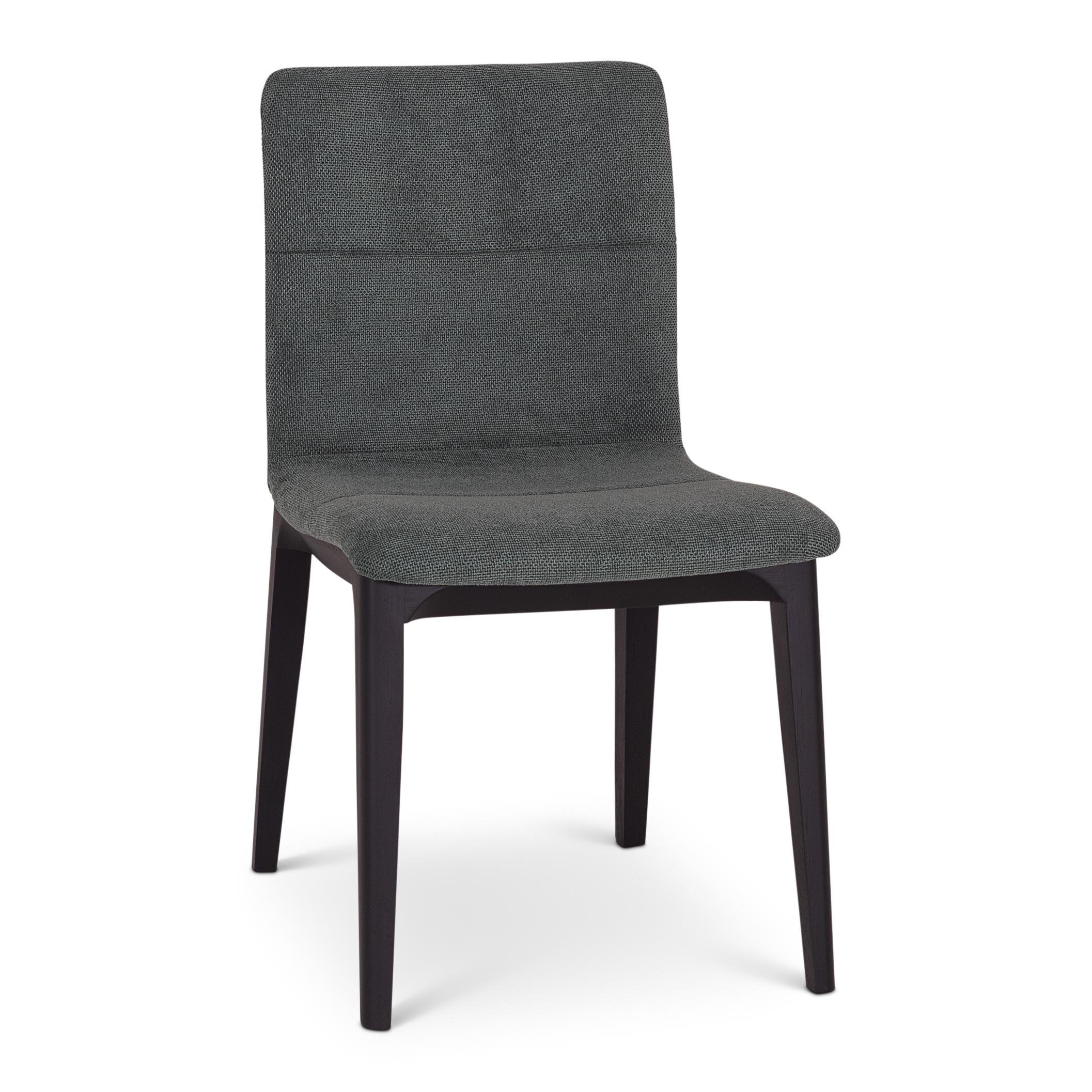 Urbia Modern Brazilian Oak Wood Black Upholstered Armless Dining Chair