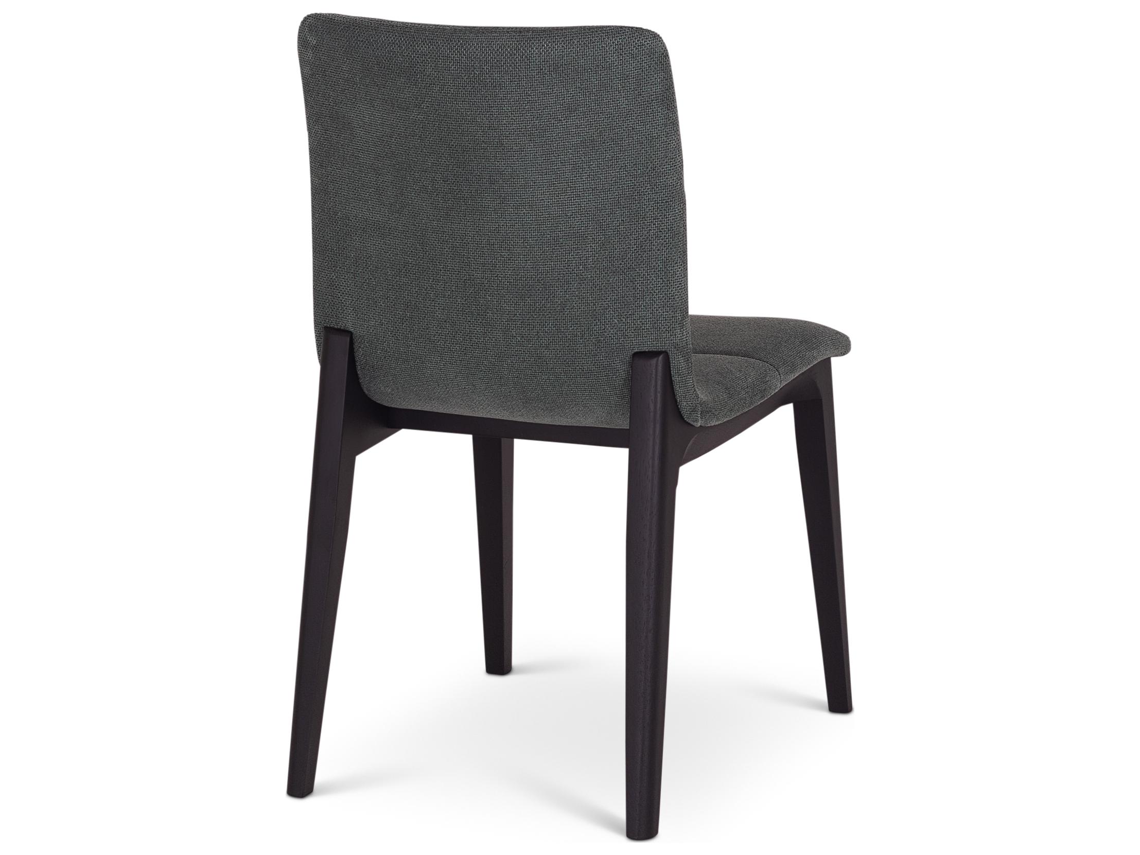 Urbia Modern Brazilian Oak Wood Black Upholstered Armless Dining Chair