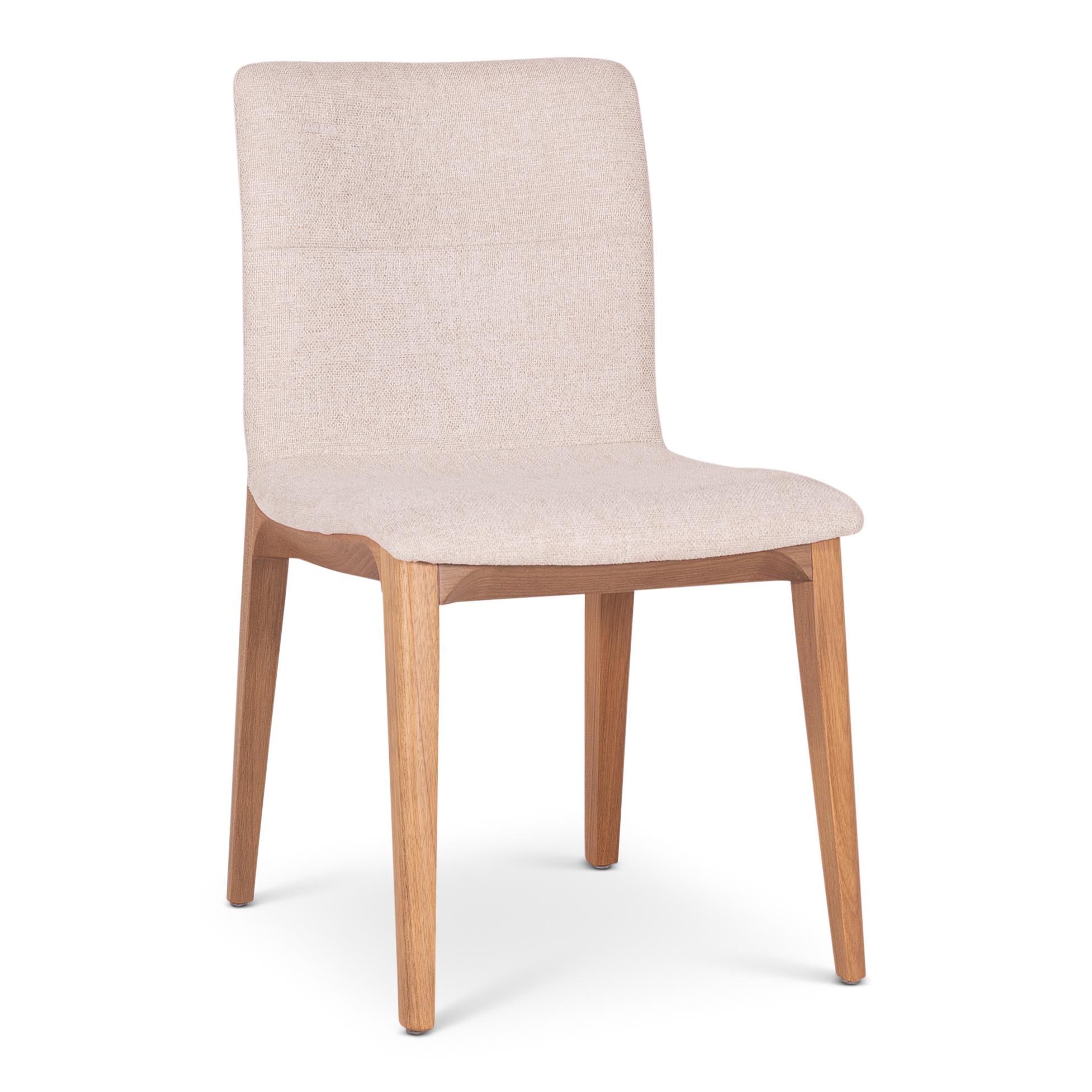Urbia Modern Brazilian Oak Wood Natural Upholstered Armless Dining Chair