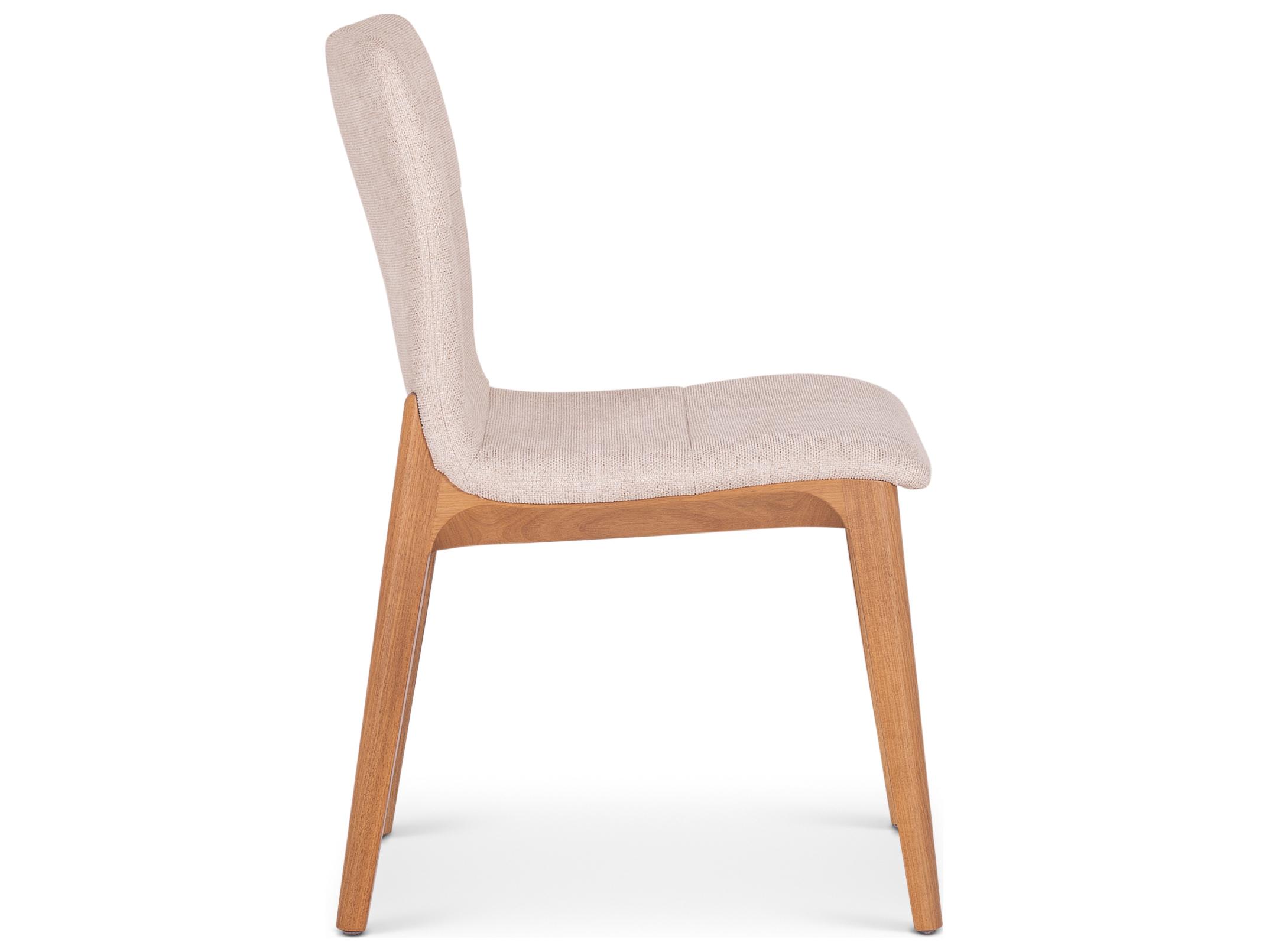 Urbia Modern Brazilian Oak Wood Natural Upholstered Armless Dining Chair