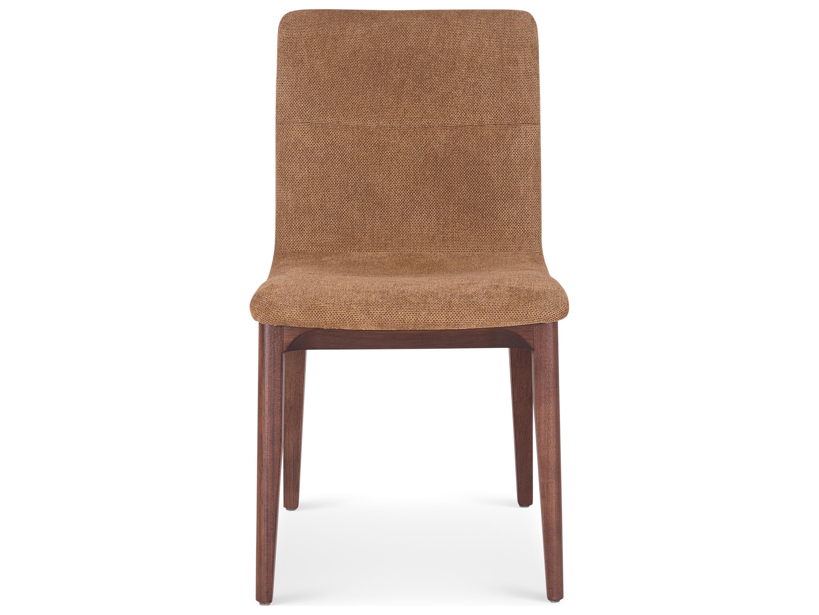 Urbia Modern Brazilian Oak Wood Brown Upholstered Armless Dining Chair