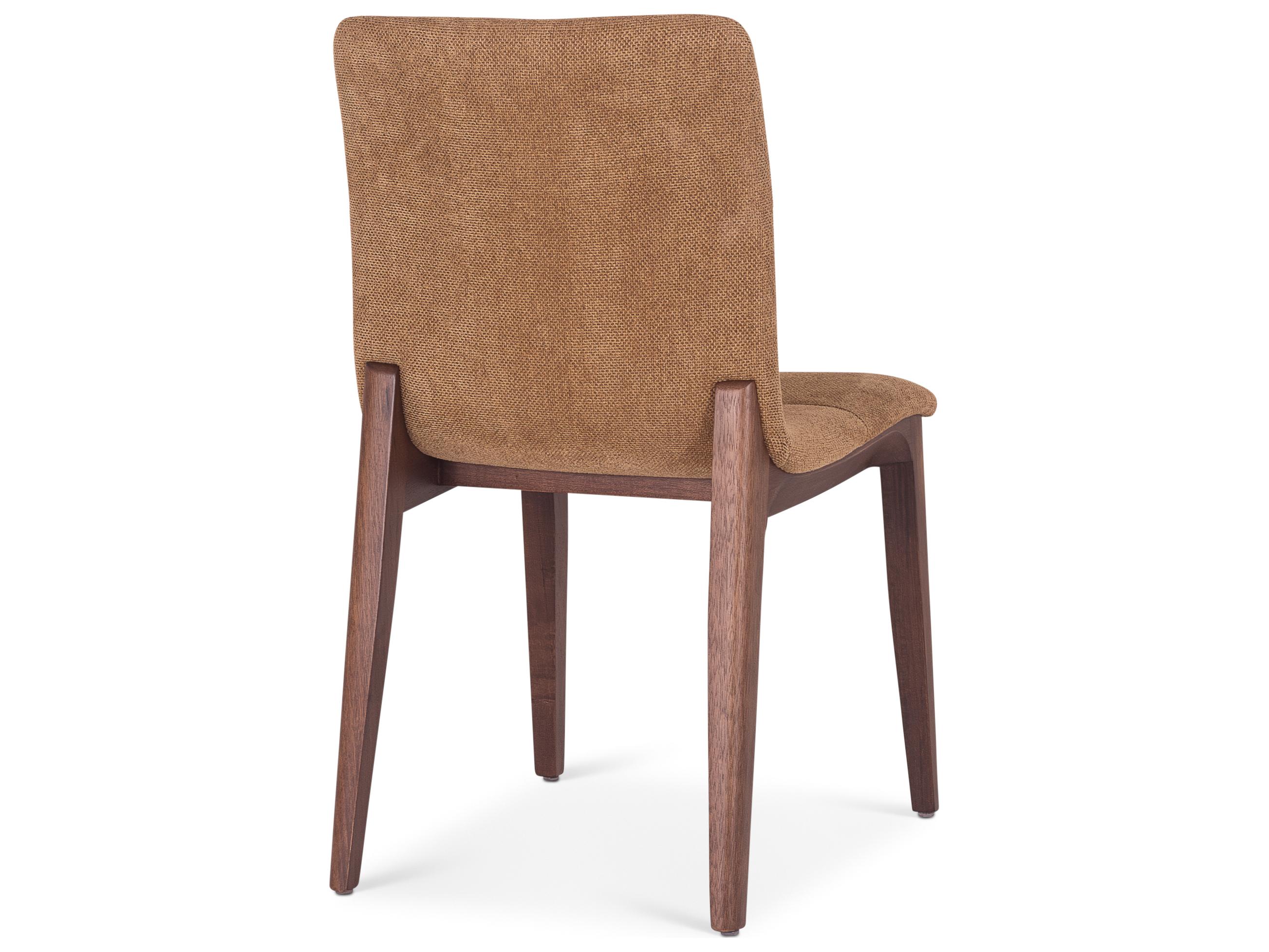 Urbia Modern Brazilian Oak Wood Brown Upholstered Armless Dining Chair