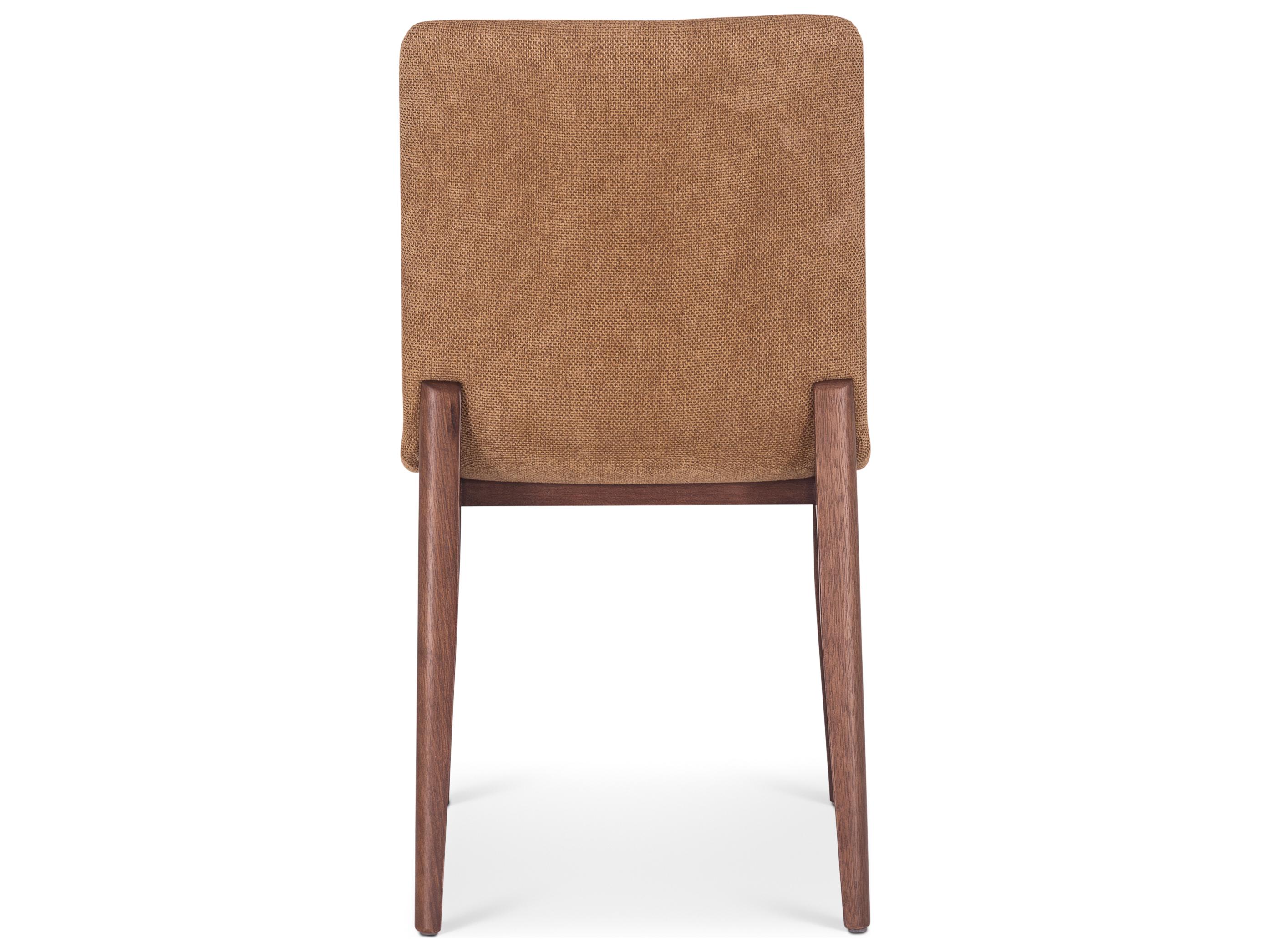 Urbia Modern Brazilian Oak Wood Brown Upholstered Armless Dining Chair