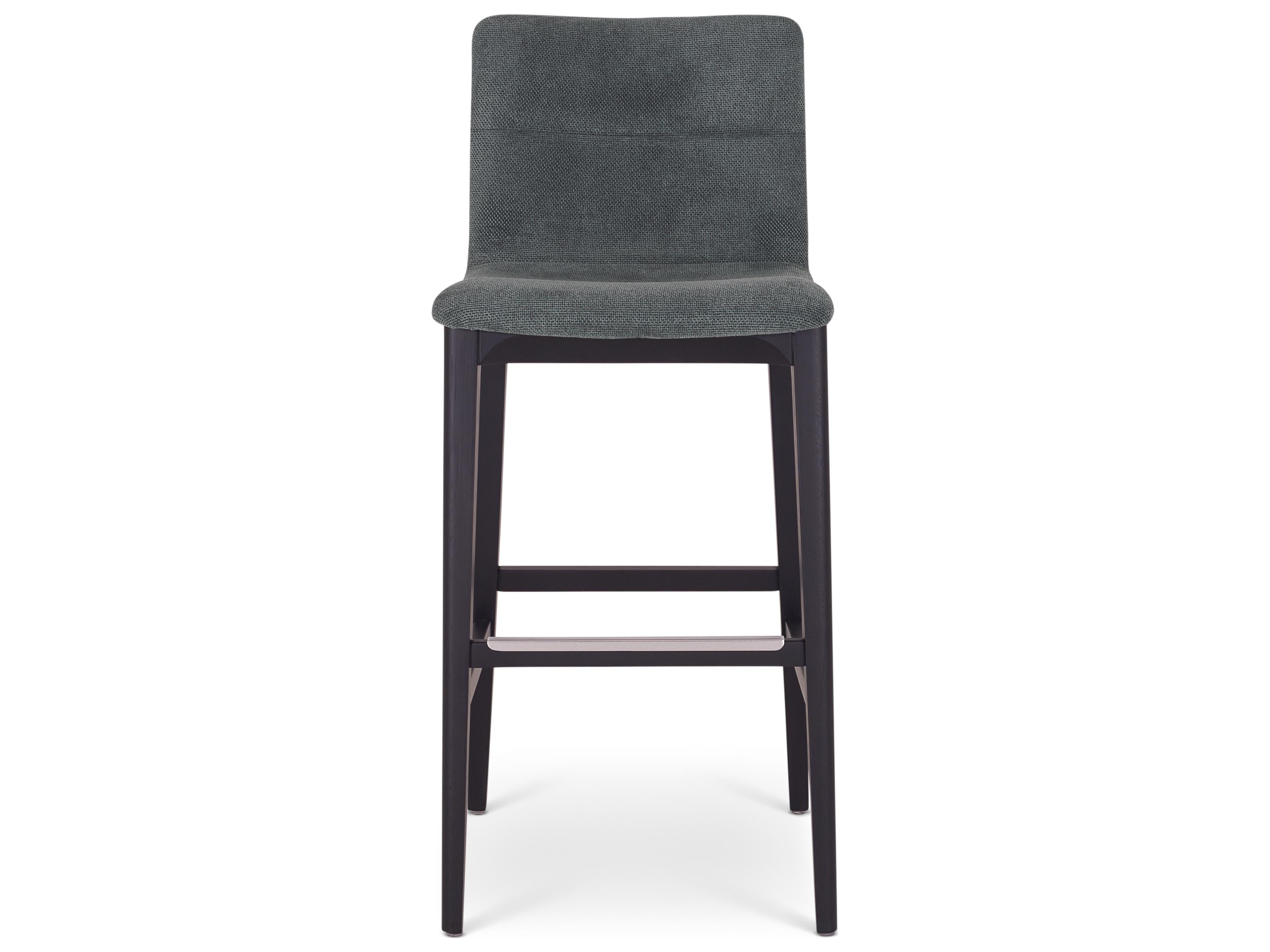 Urbia Modern Brazilian Jackpot Teal Ebano Upholstered Oak Wood Bar Stool